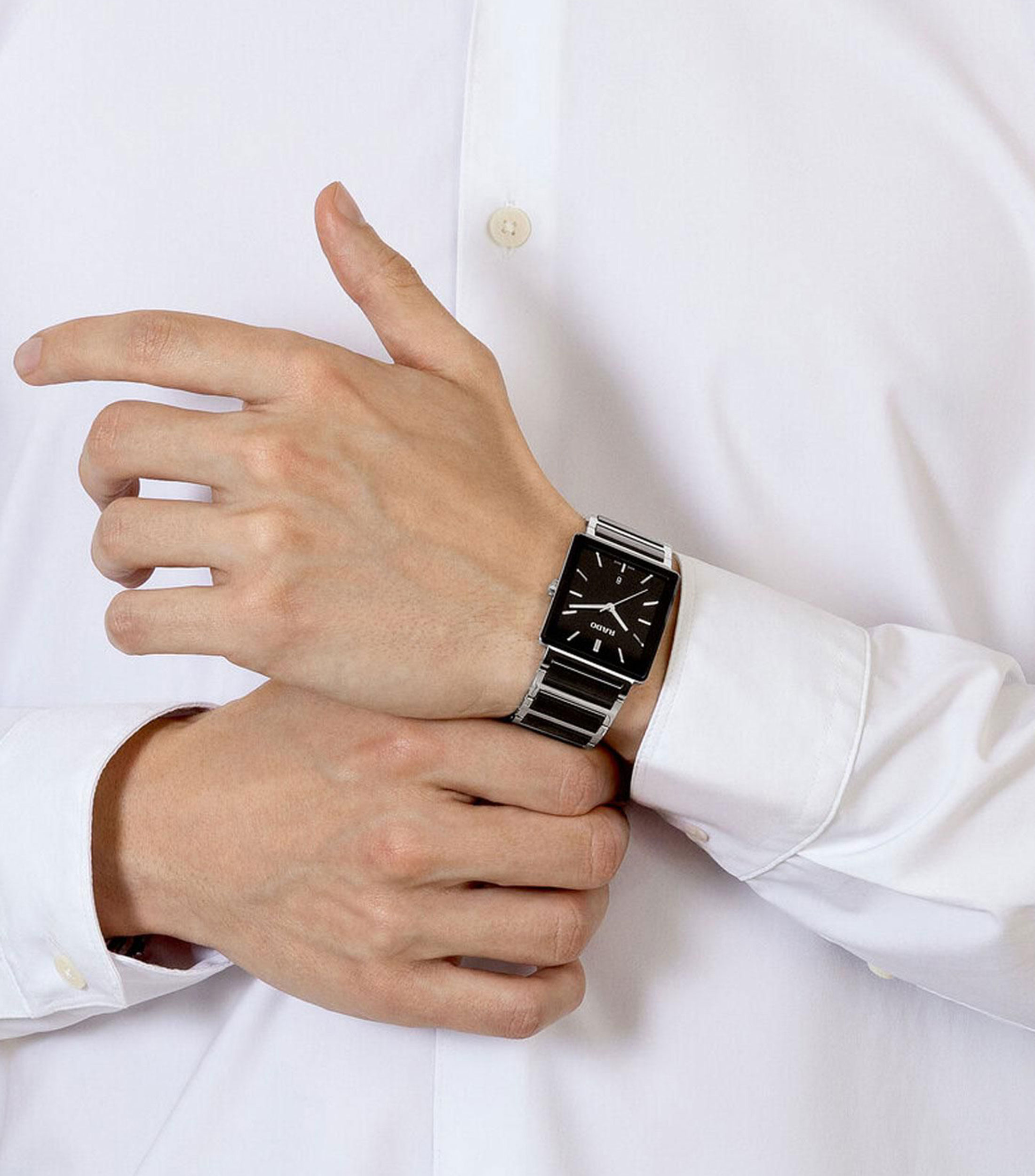 Reloj para Hombre Integral Casual Negro, Plateado