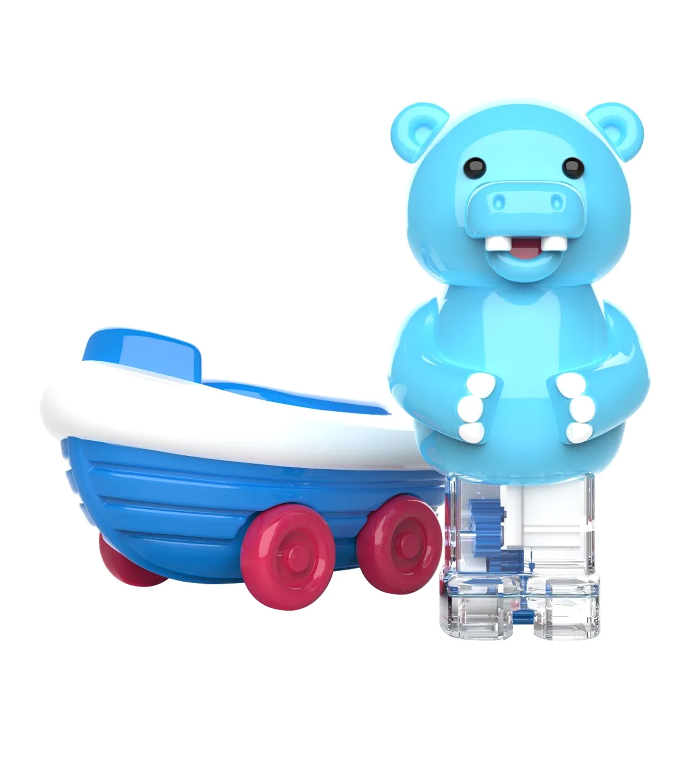 Zoomigos - Hipopótamo con Carrito en Forma Bote