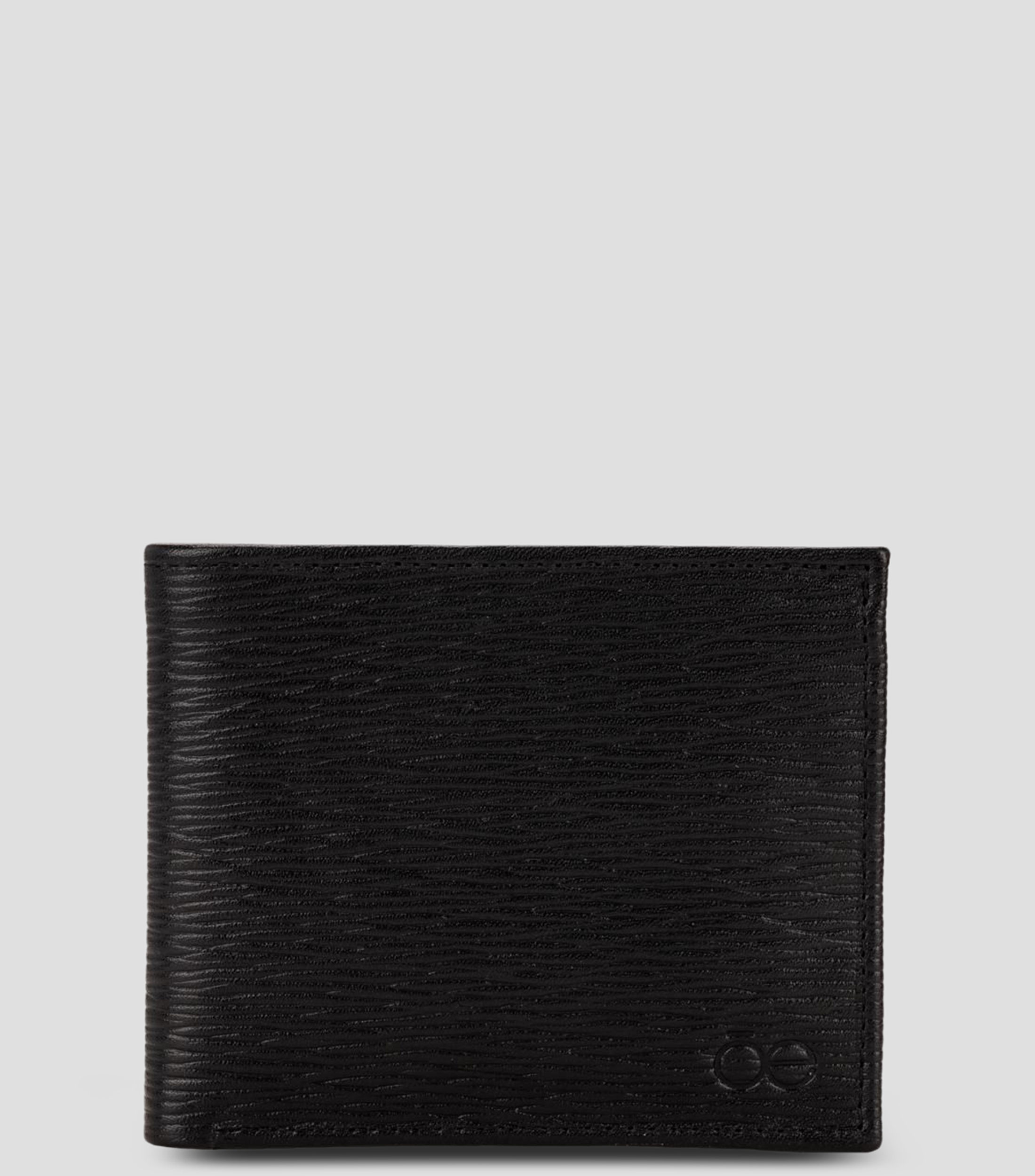 Cartera bifold negra en piel estampada Hombre