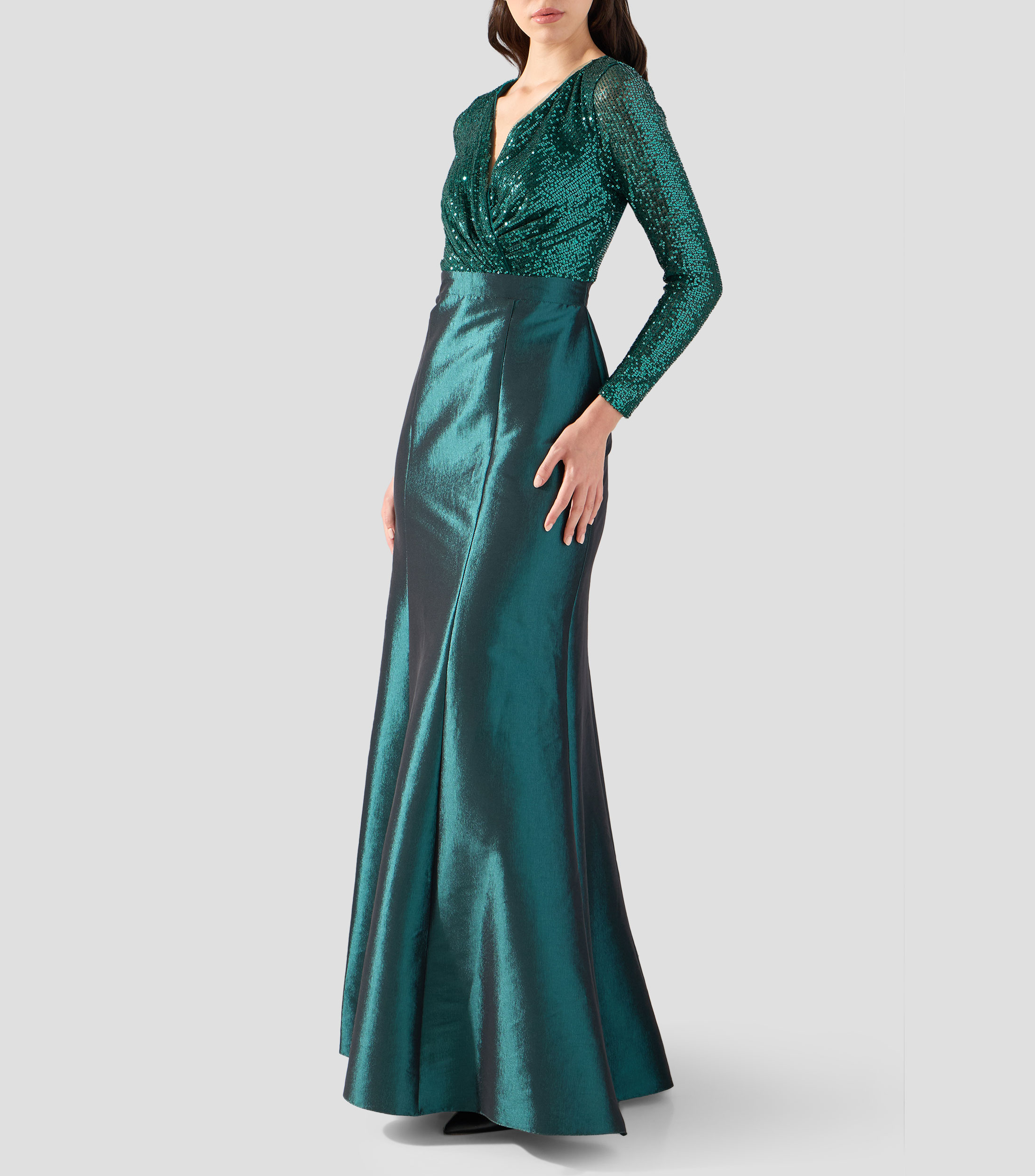 Vestido de fiesta largo liso Mujer
