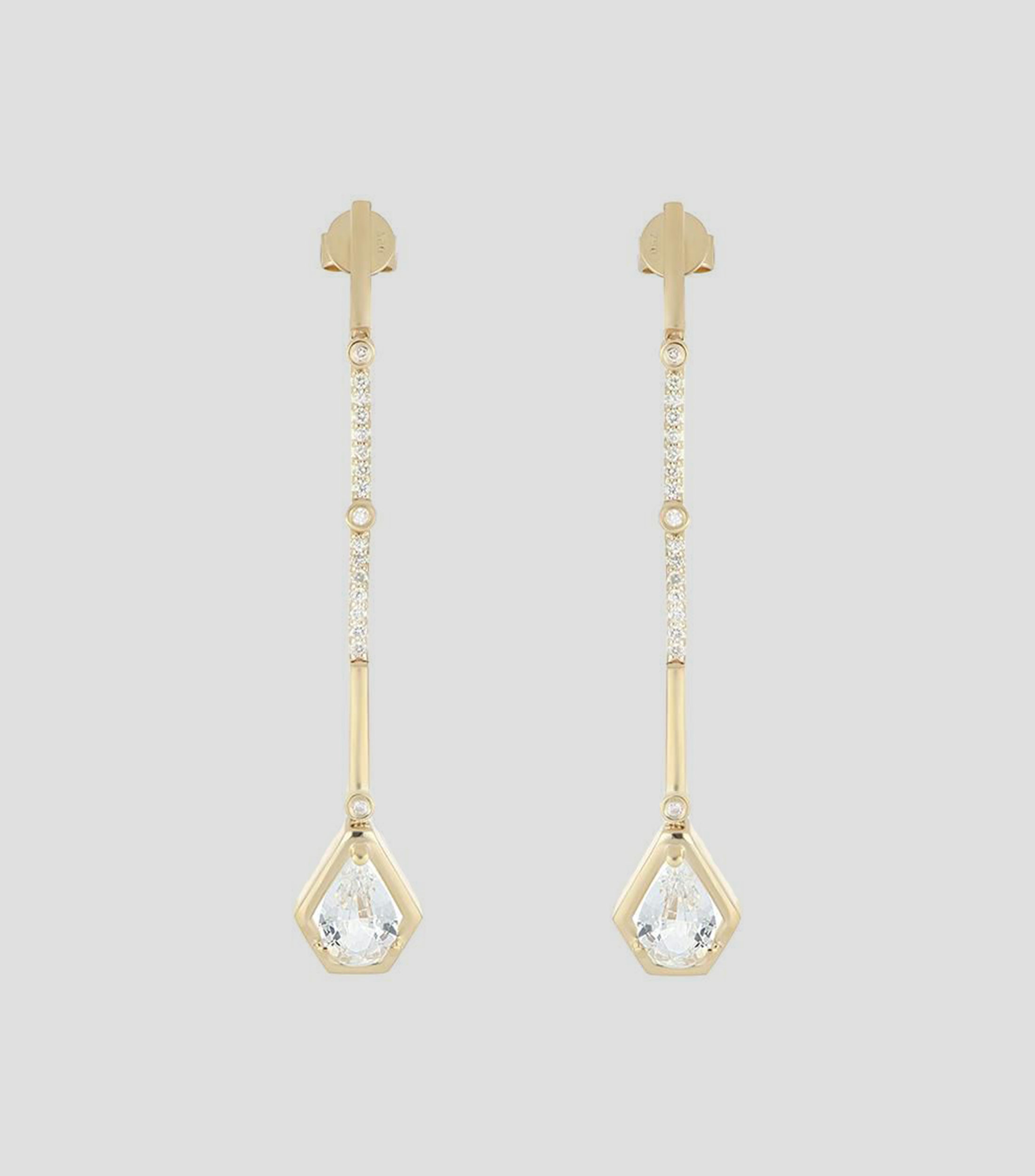 Aretes en Oro de 18 Kilates con Piedras Mujer