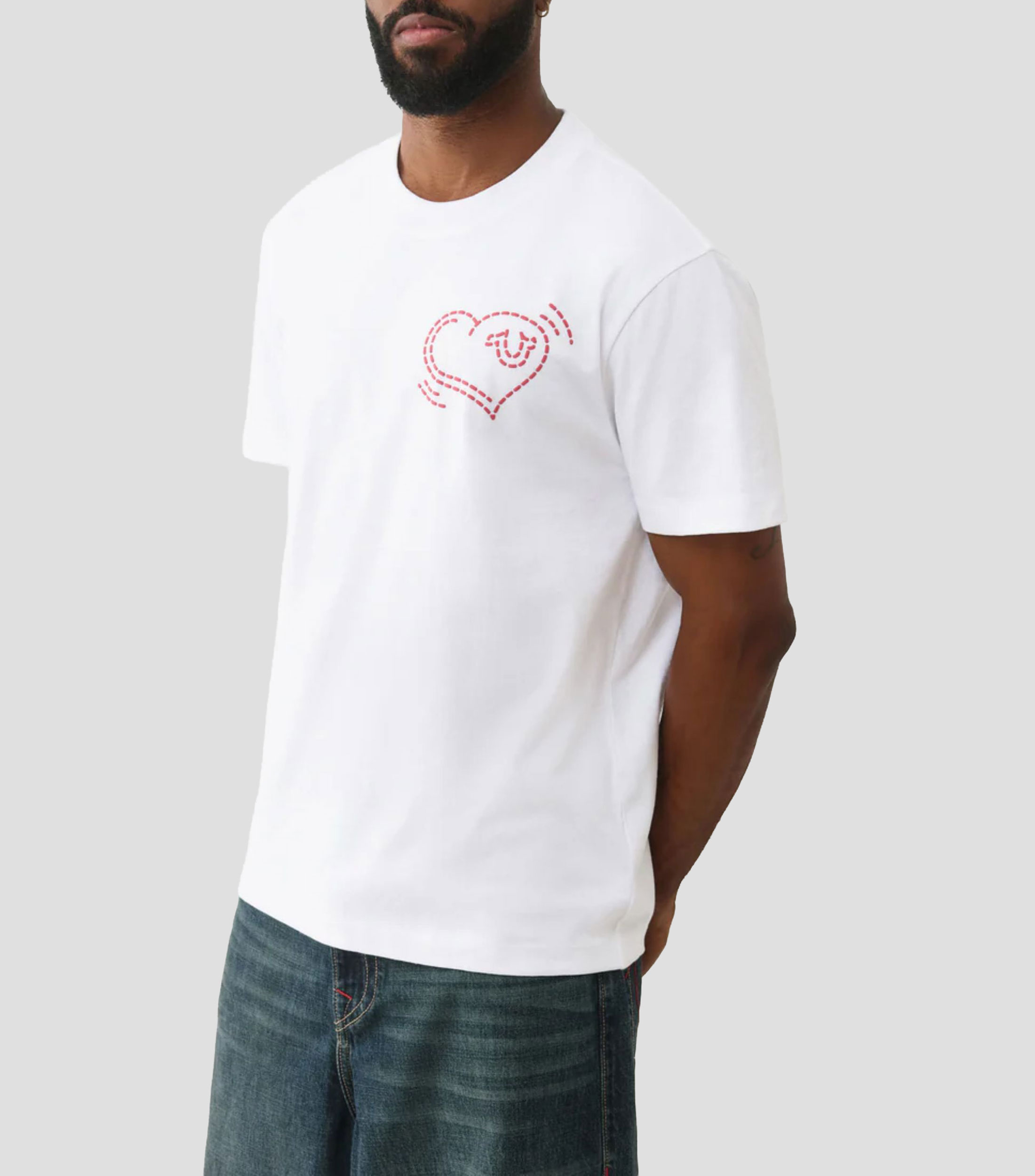 Playera cuello redondo manga corta estampada Hombre