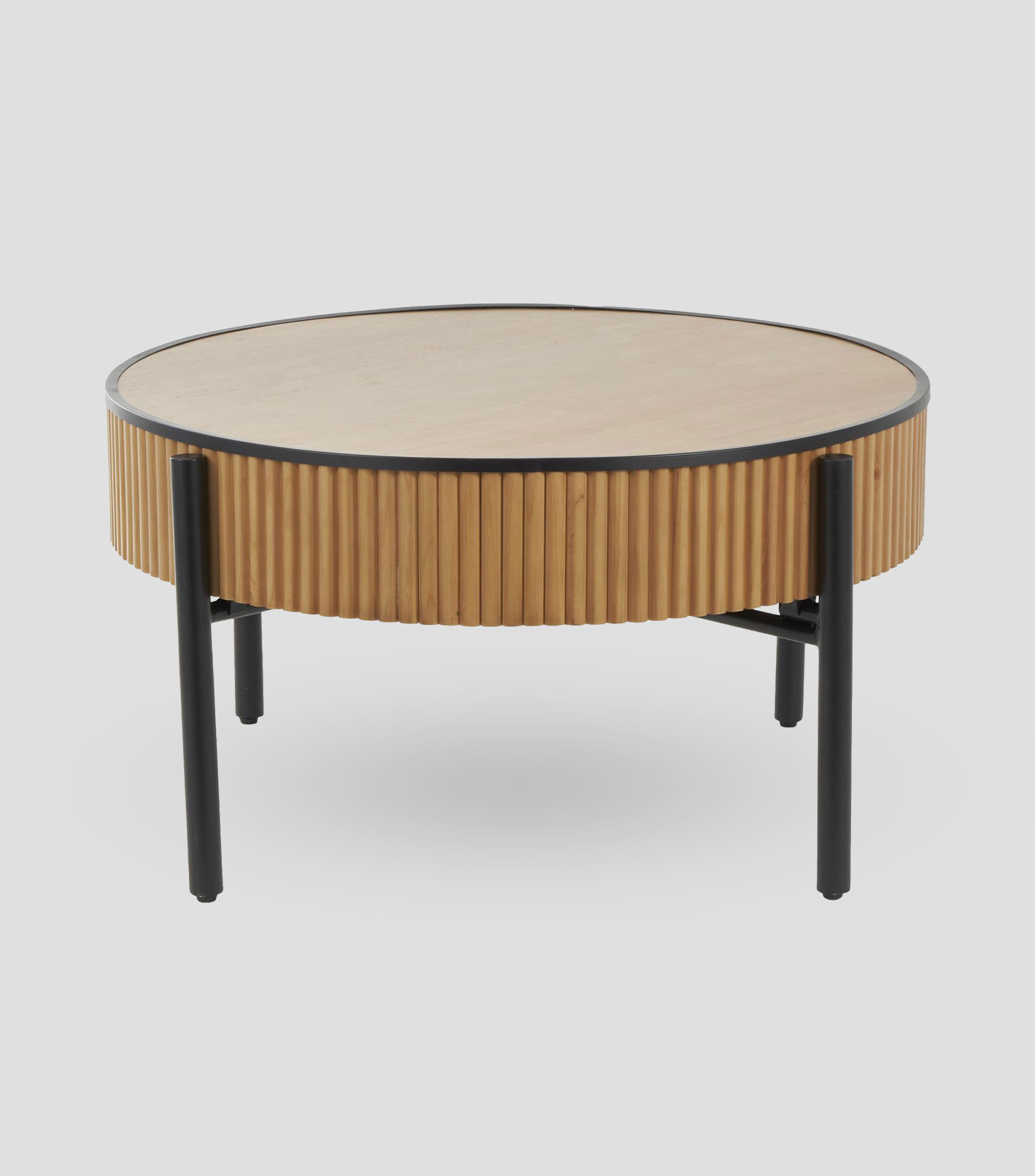 Mesa de centro en MDF y metal marrón
