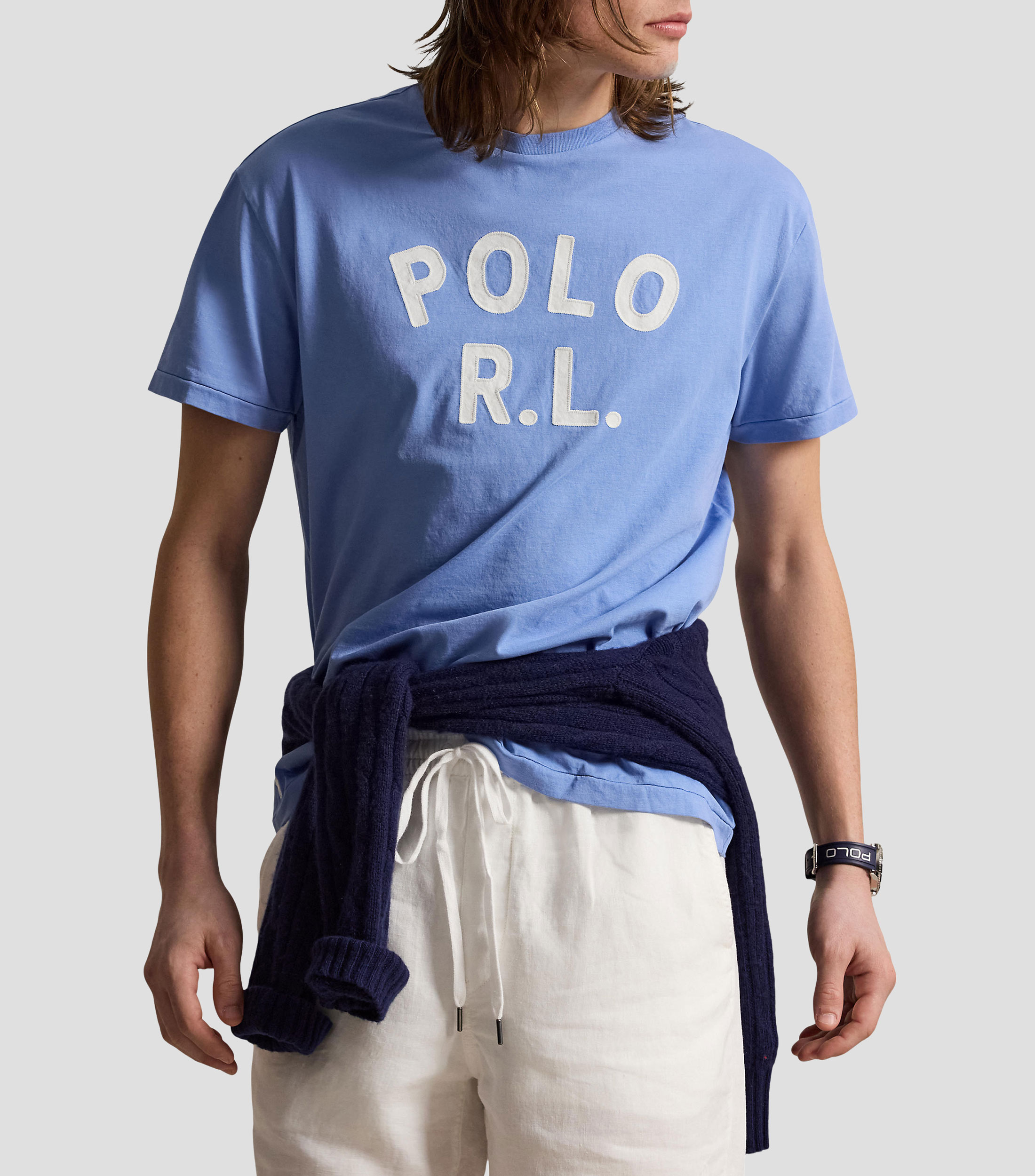 Playera cuello redondo manga corta estampada Hombre