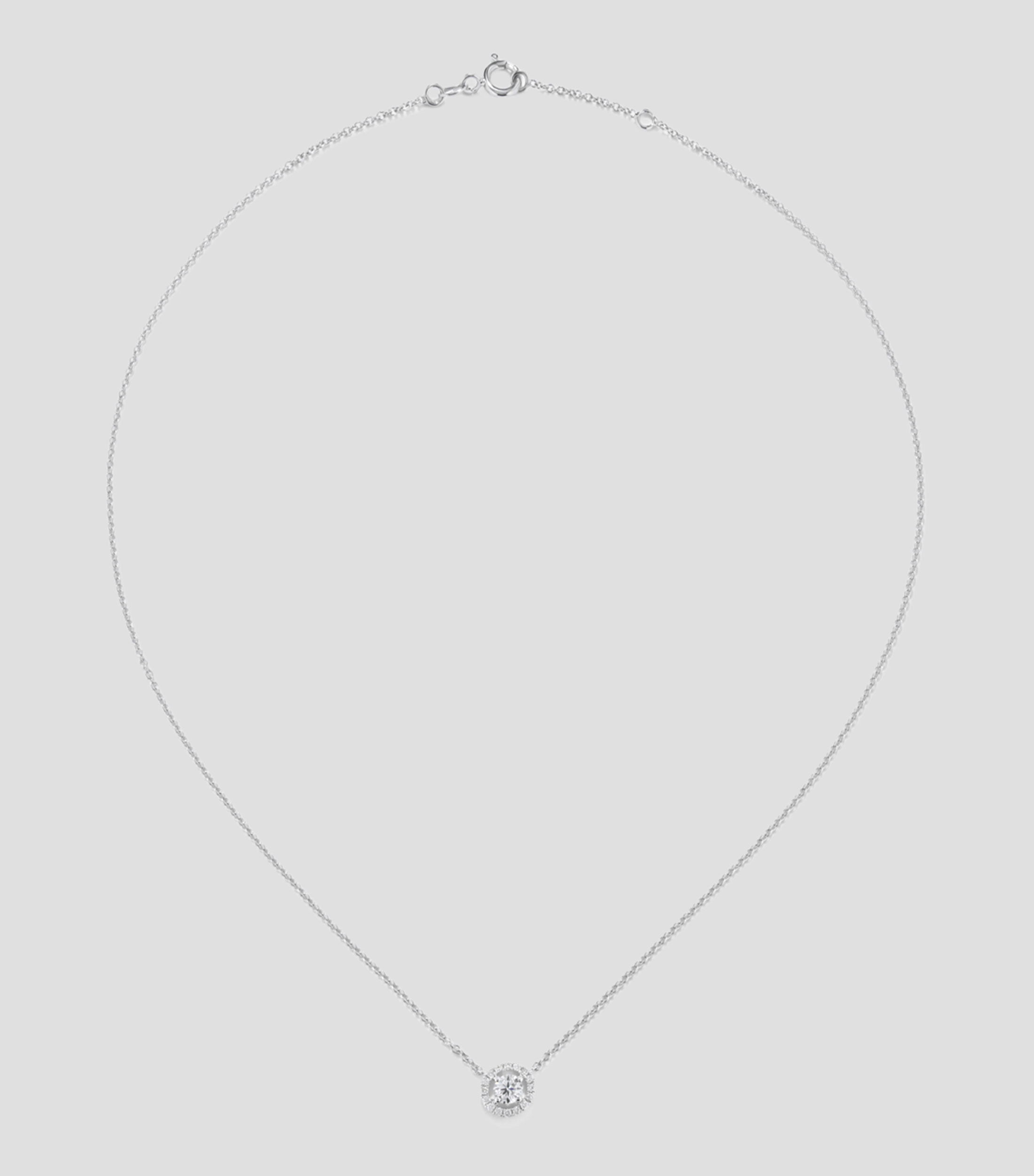 Collar en oro blanco con diamante Mujer