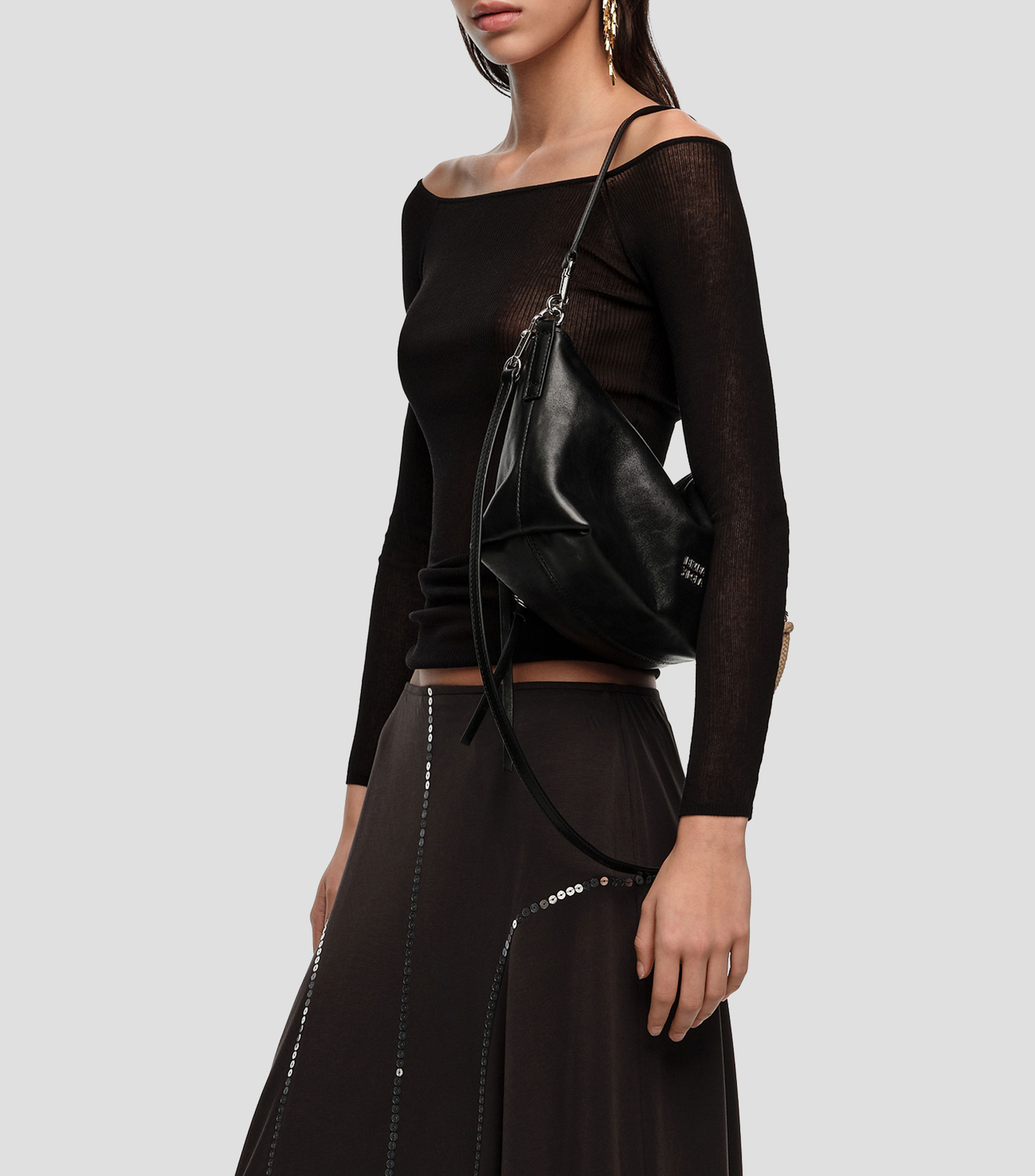 Bolsa shoulder mediano piel negro Mujer