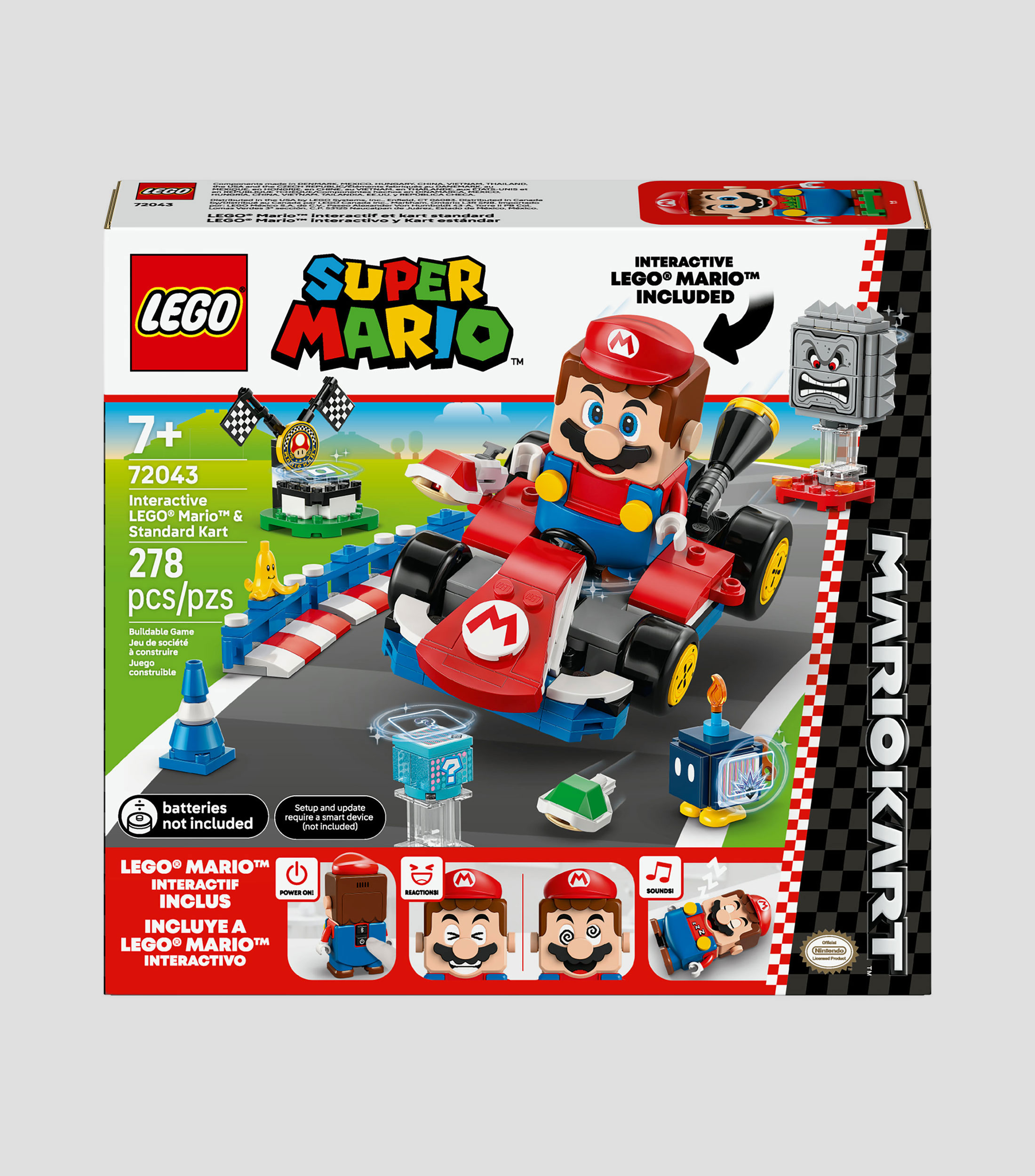 Lego Super Mario Mario Kart – Lego Mario interactivo y Kart estándar 72043