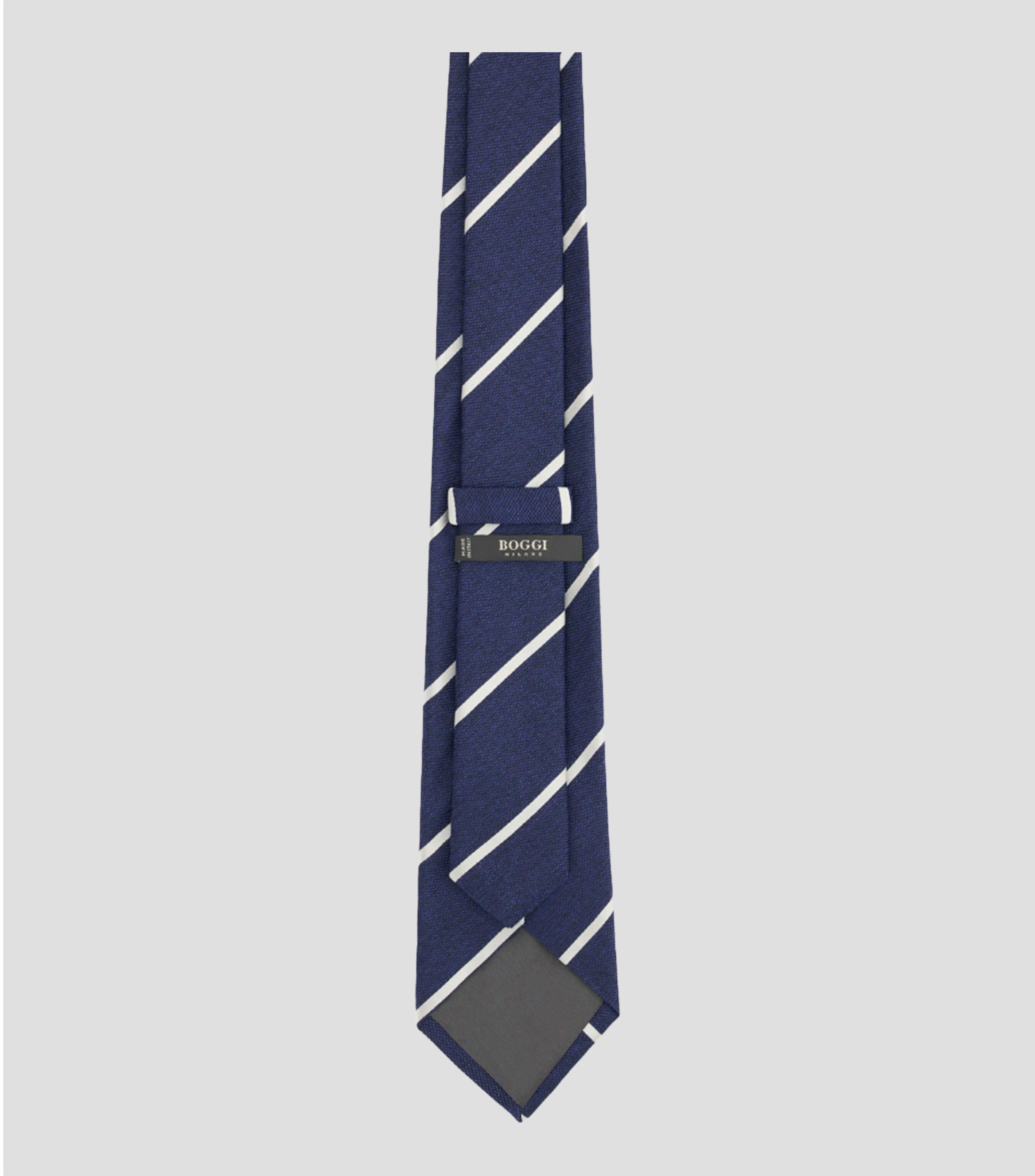 Corbata ancha de seda con jacquard a rayas