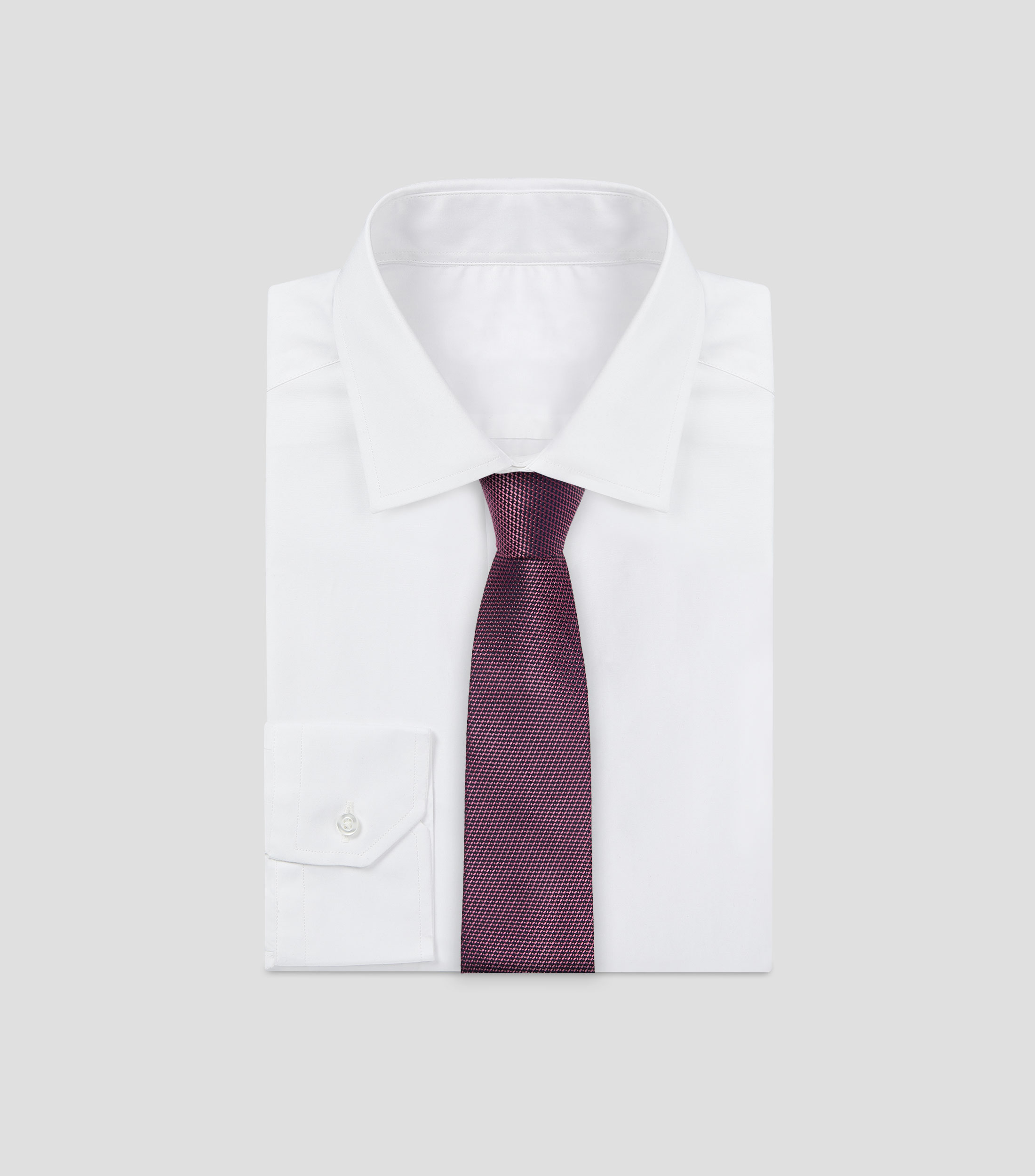 Corbata ancha en seda rosa con azul estampada Torino