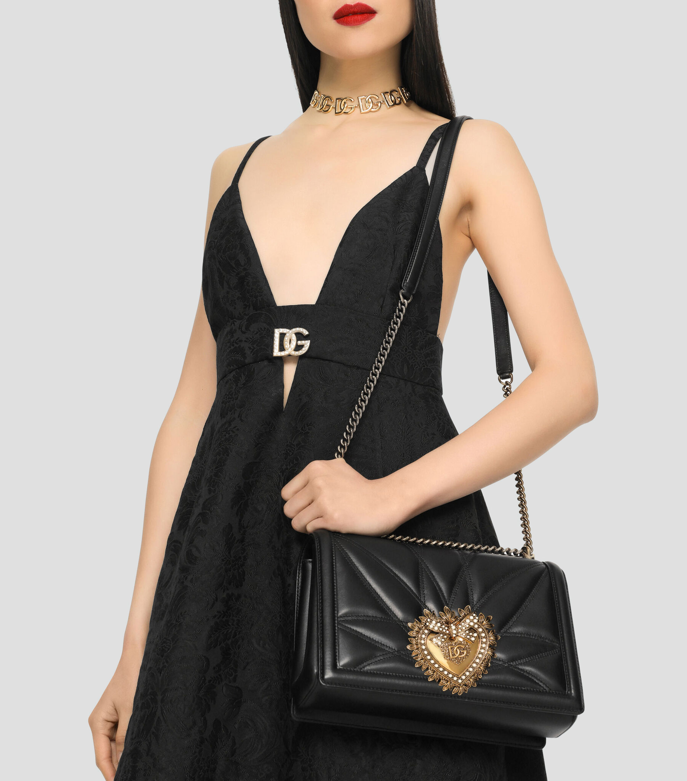 Bolsa crossbody grande Devotion en piel de napa acolchada Mujer