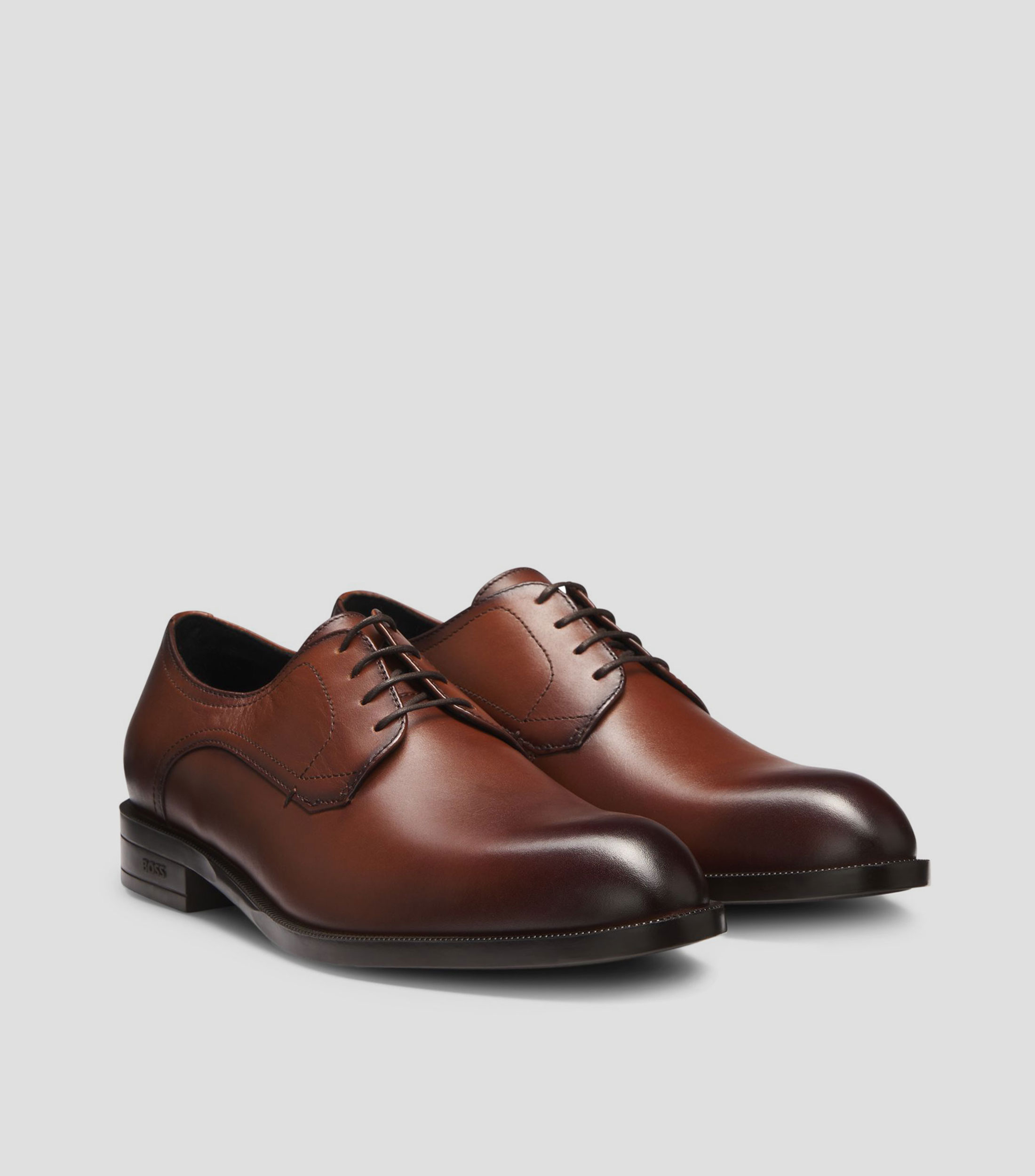 Zapatos Derby de piel con costuras dobles Hombre