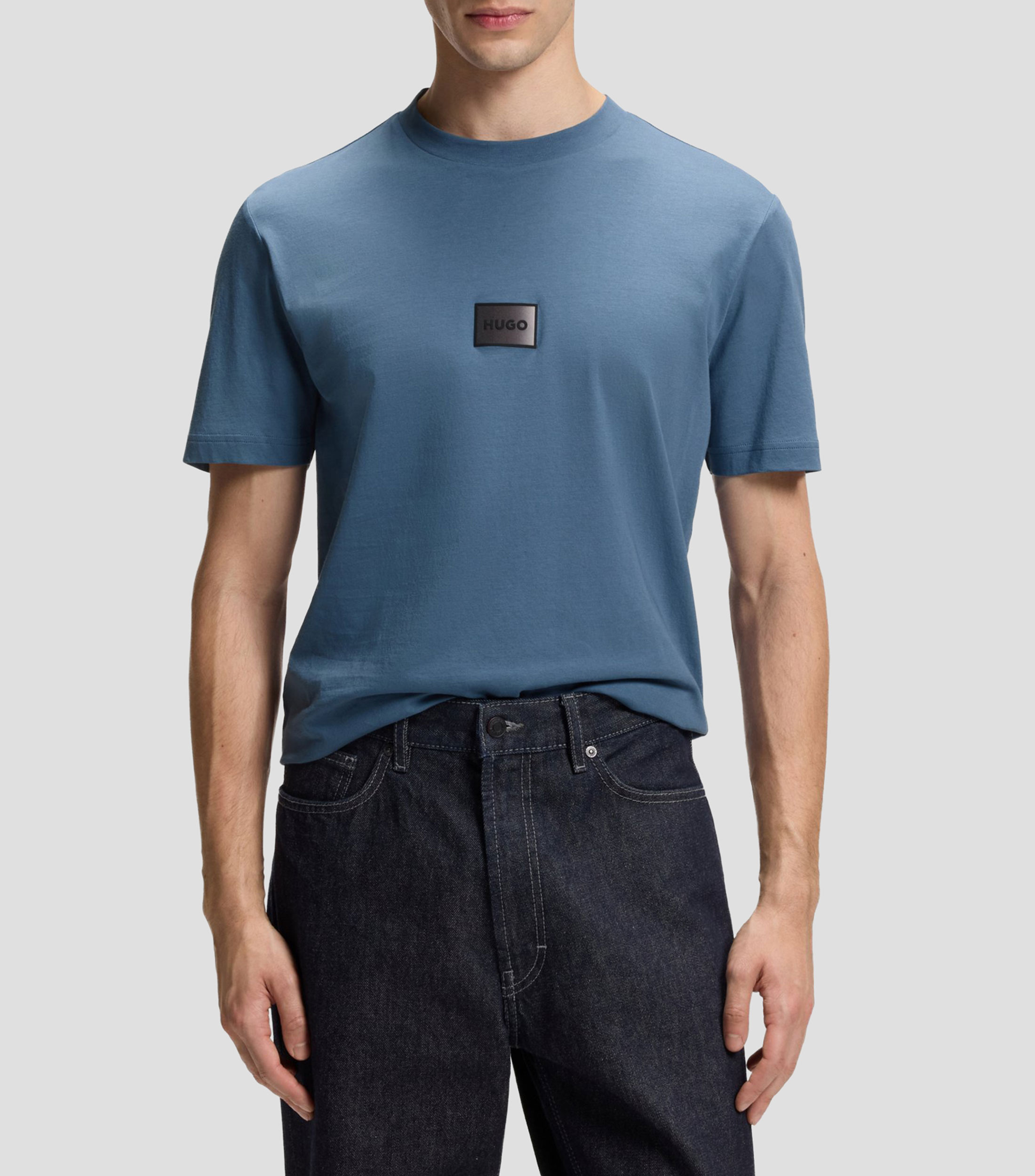 Playera de punto de algodón con etiqueta con logo degradado Hombre