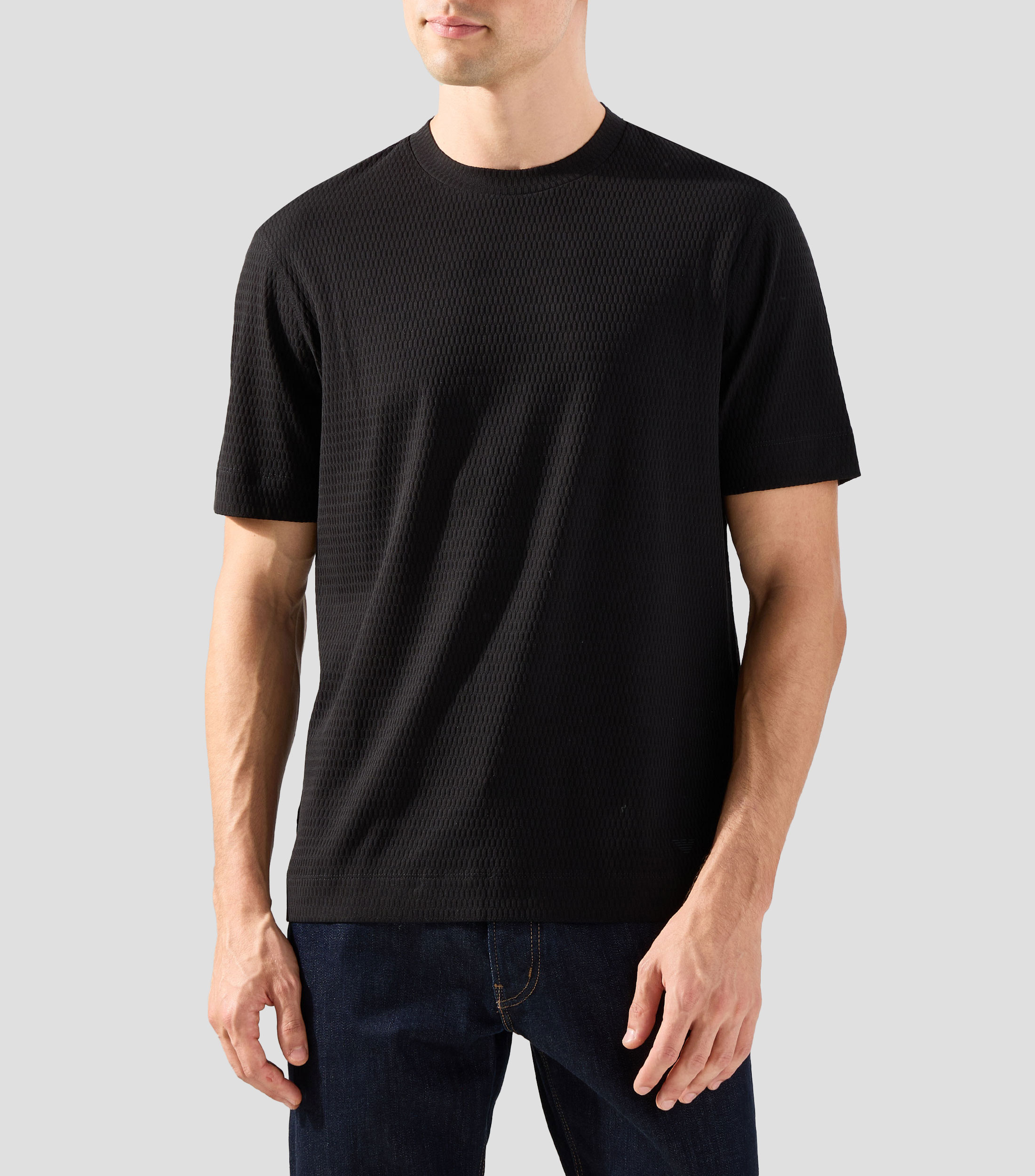 Playera cuello redondo manga corta sólida Hombre