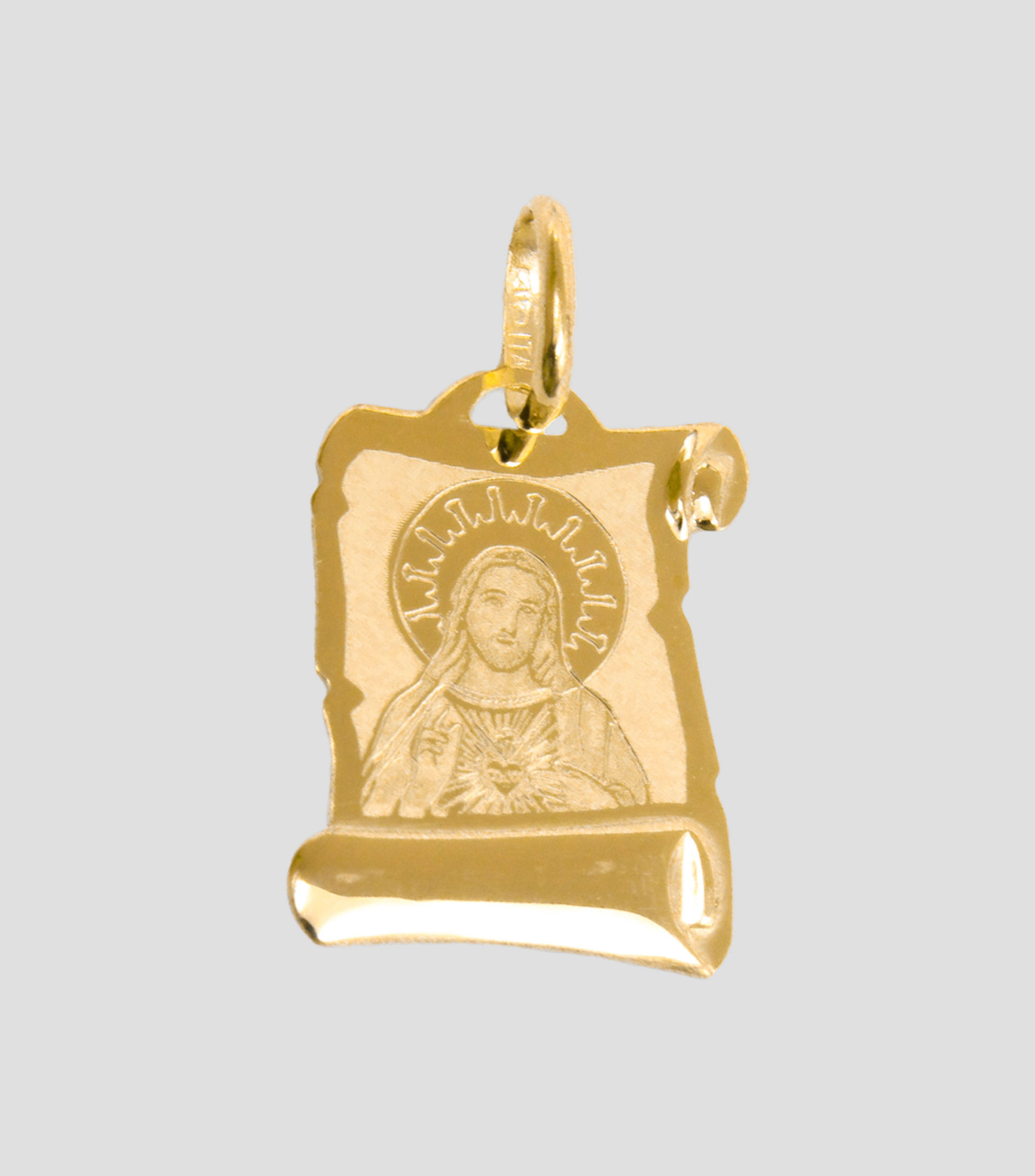 Medalla del Sagrado Corazón de Jesús en Oro de 14 Kilates Mujer
