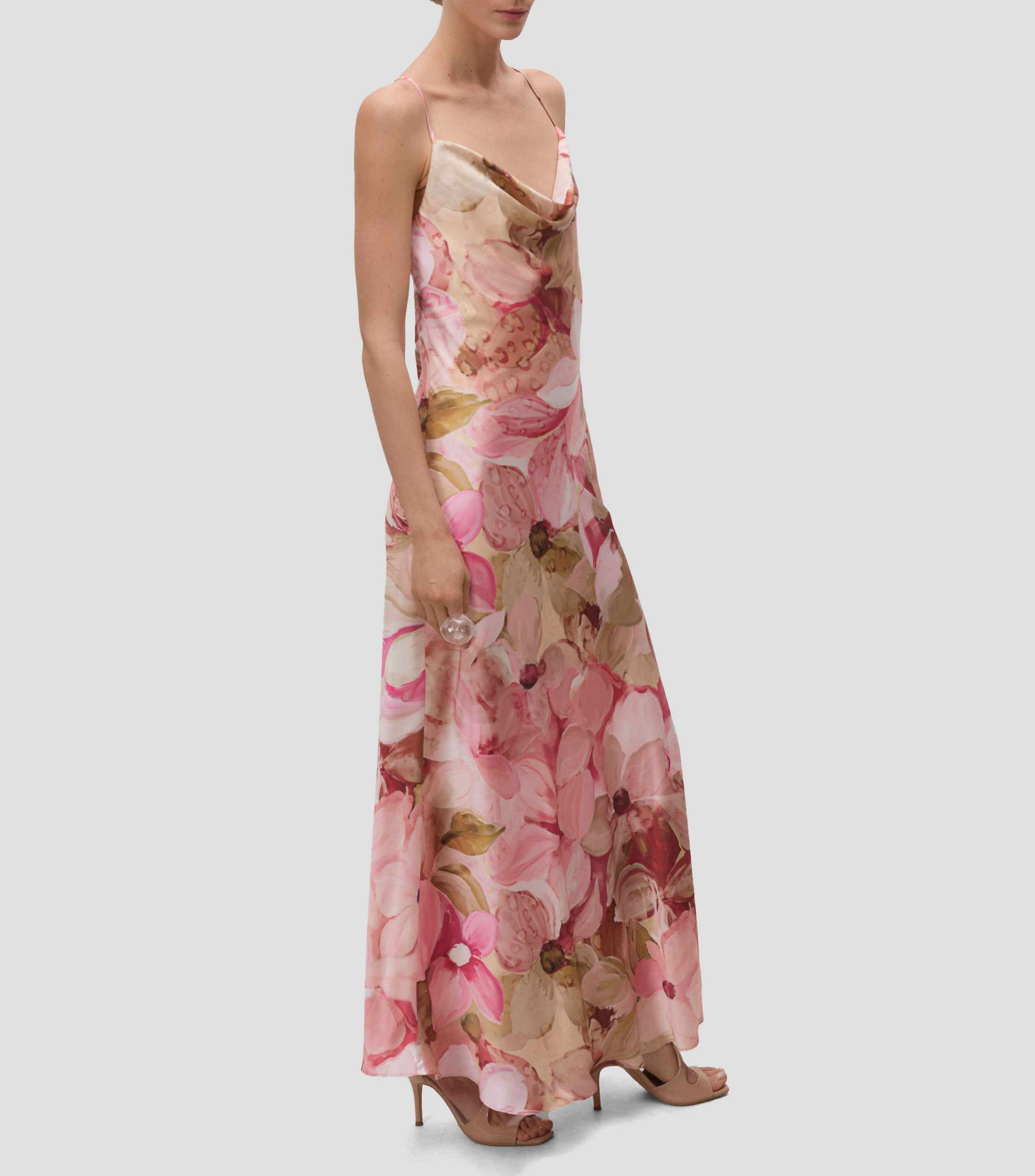 Vestido de fiesta maxi estampado Mujer