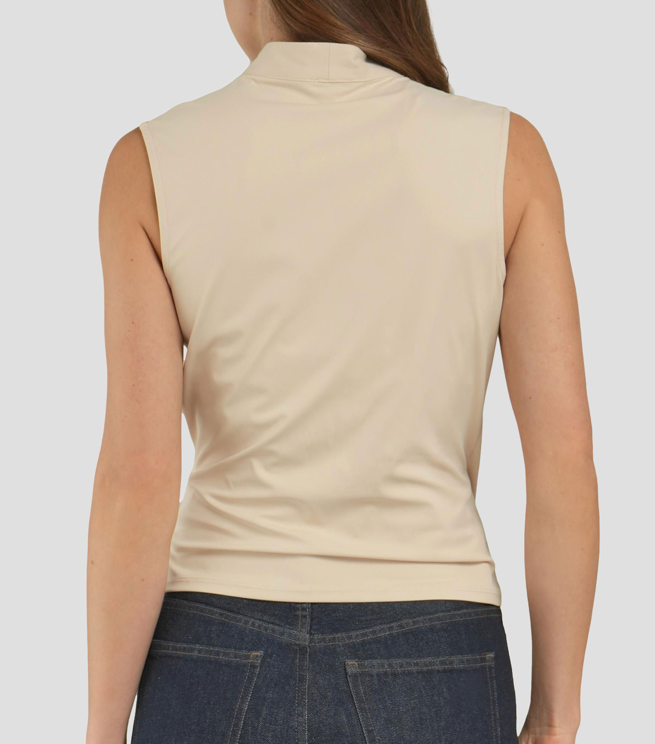 Blusa lisa sin mangas Mujer
