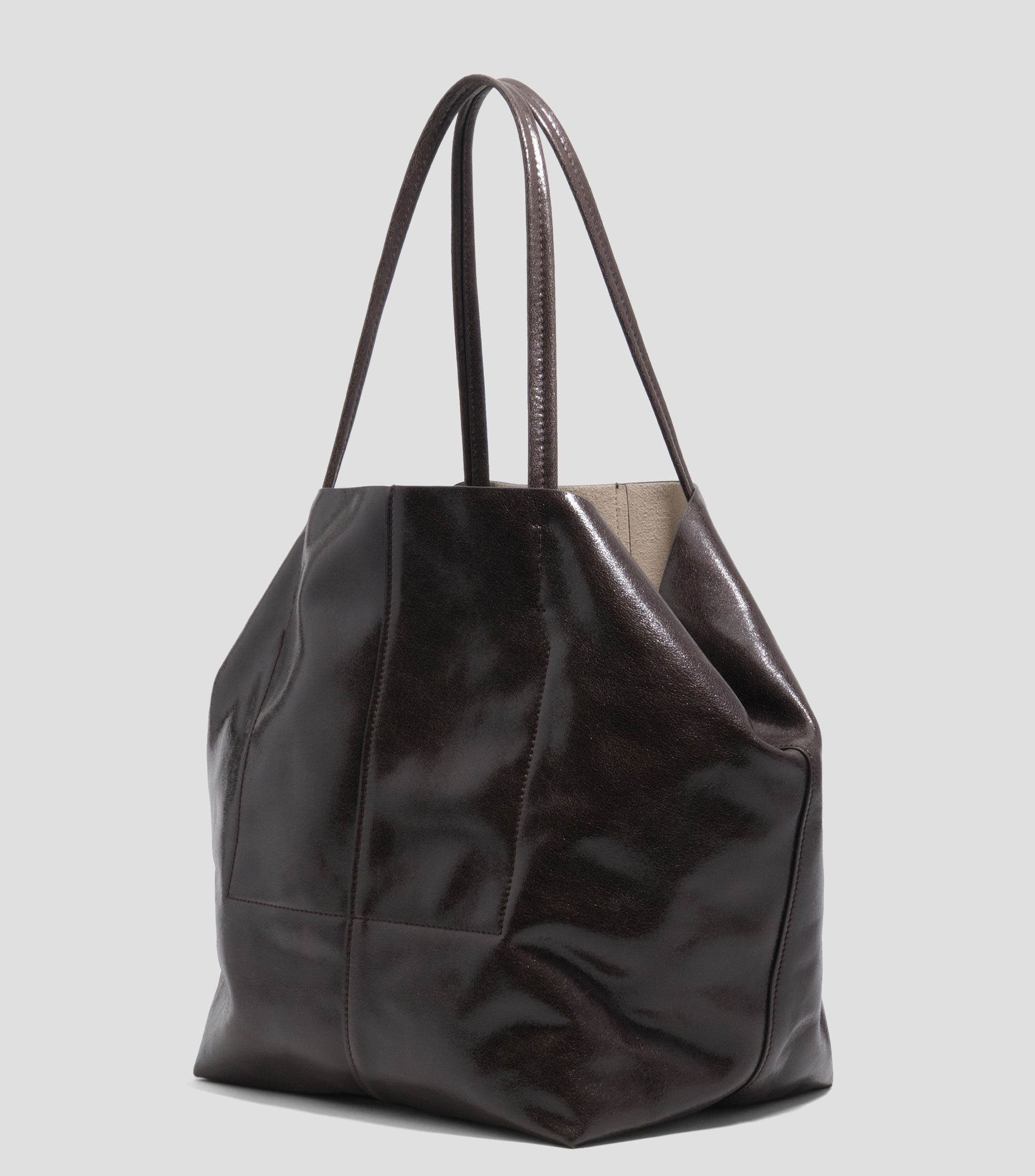 Bolsa tote grande piel chocolate oscuro Mujer