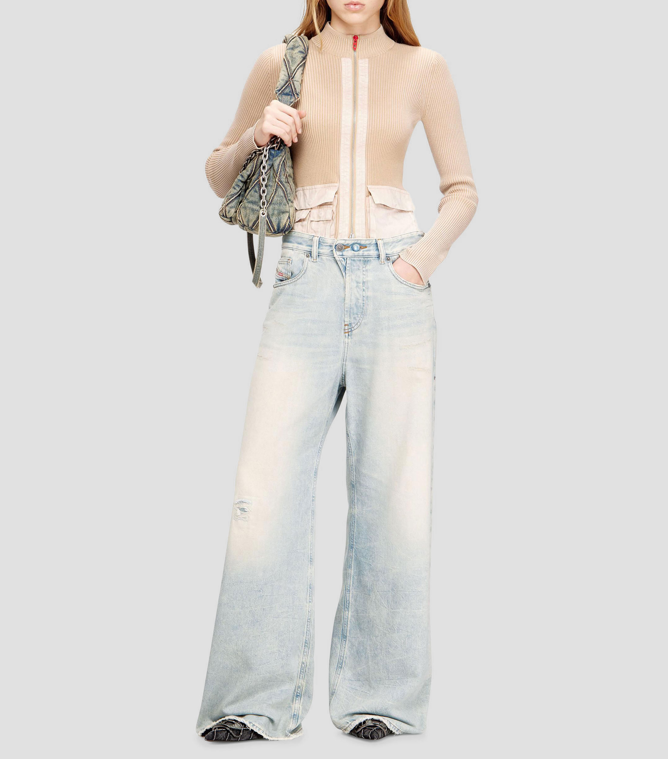 Bolsa Shoulder Charm Deslavada Mujer