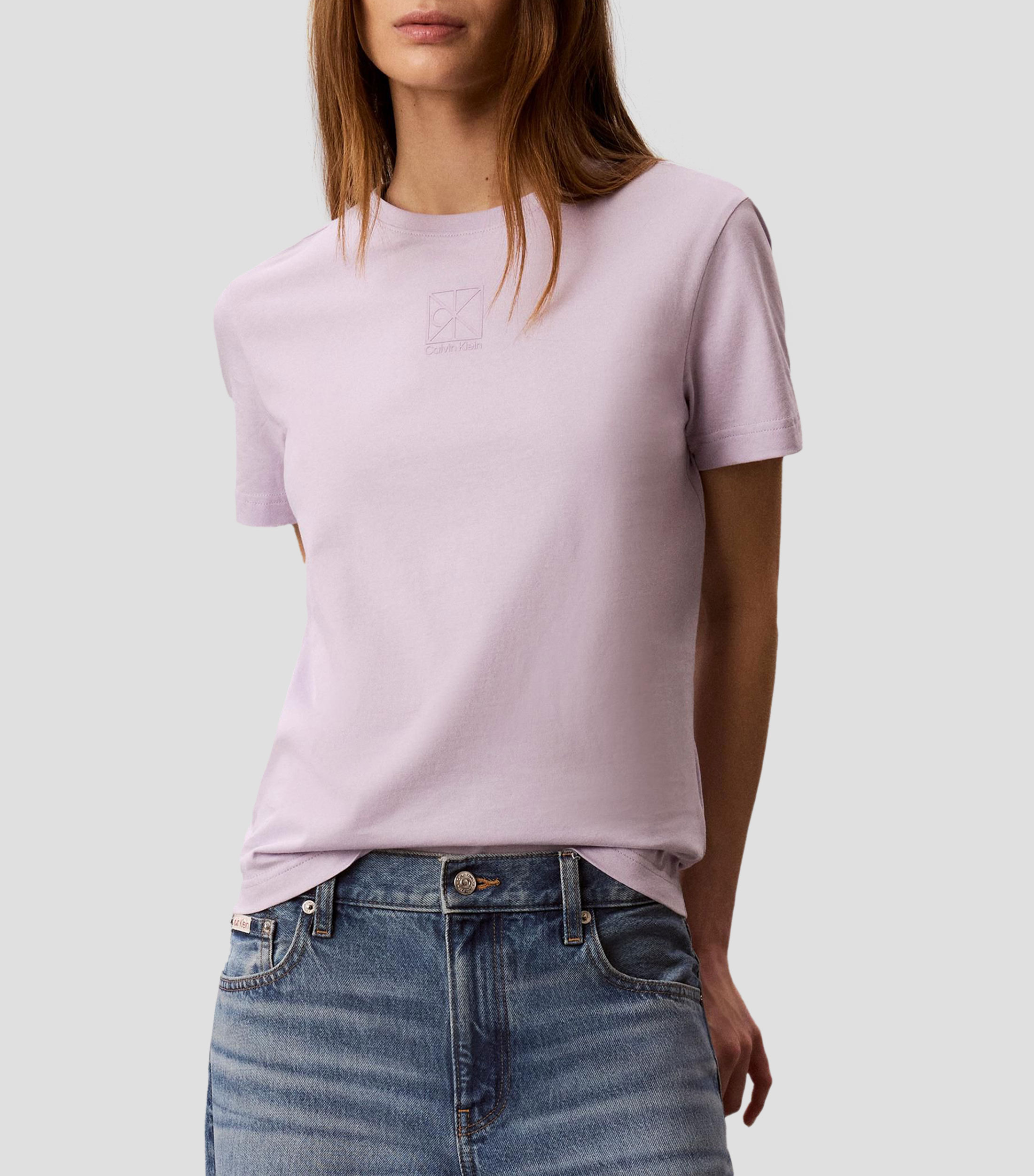 Playera cuello redondo manga corta lisa Mujer