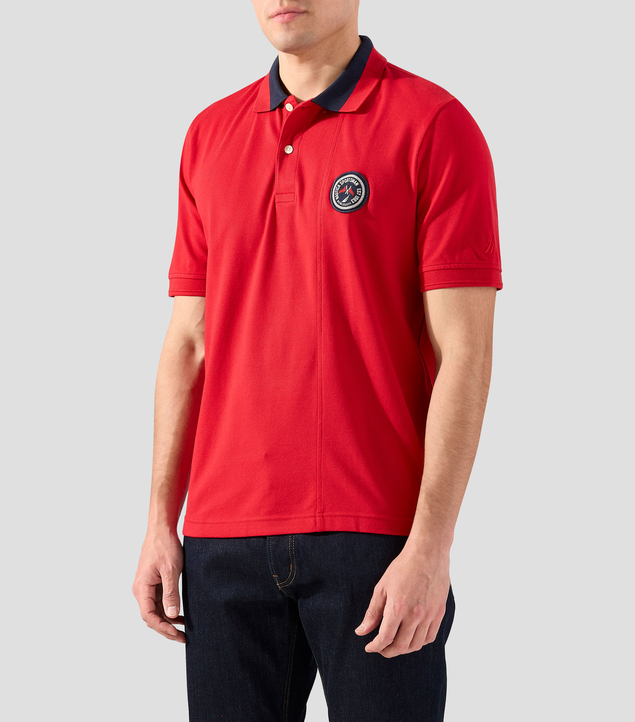 Playera tipo polo manga corta lisa Hombre