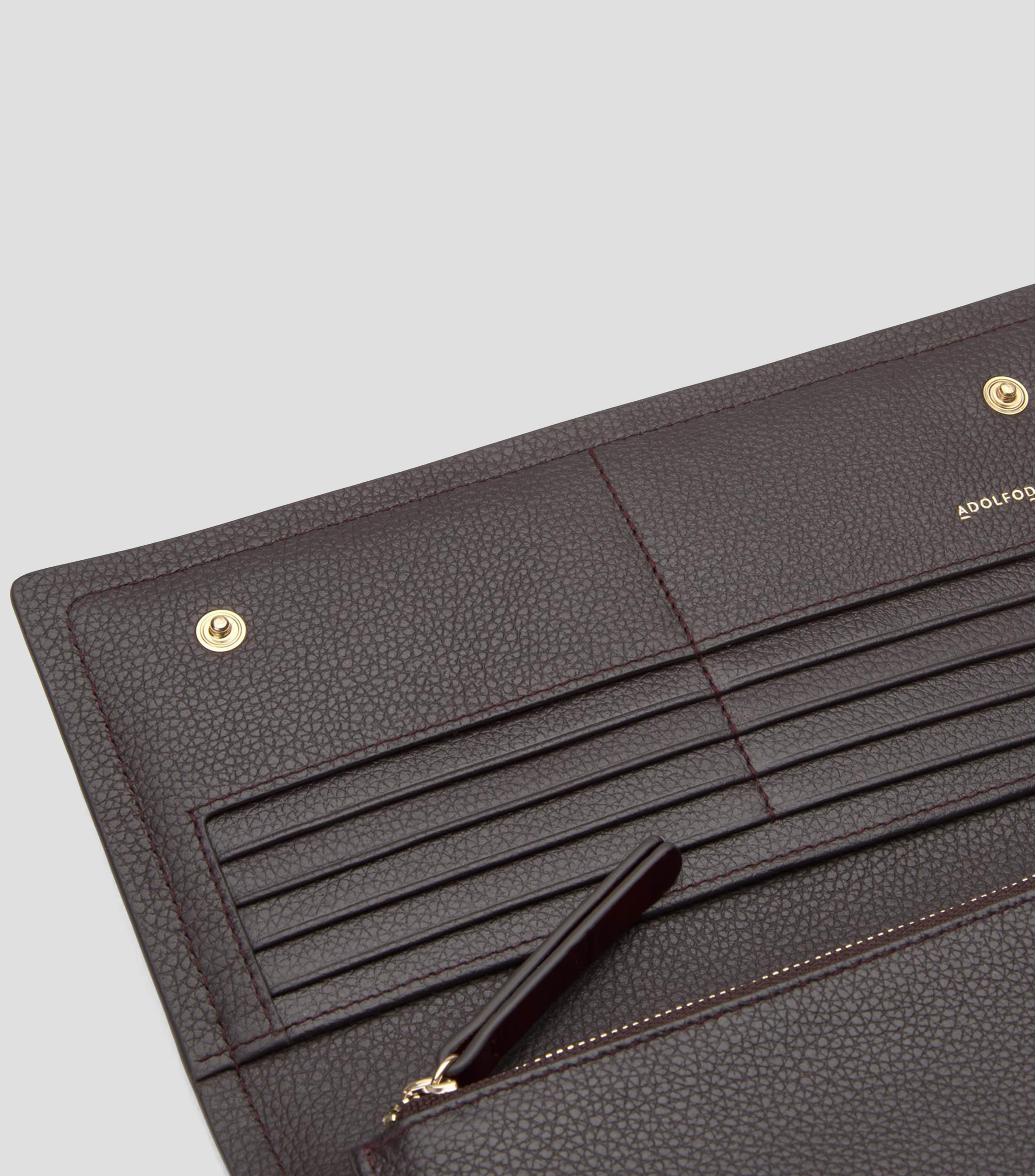 Cartera grande en piel con grabado efecto coco Mujer