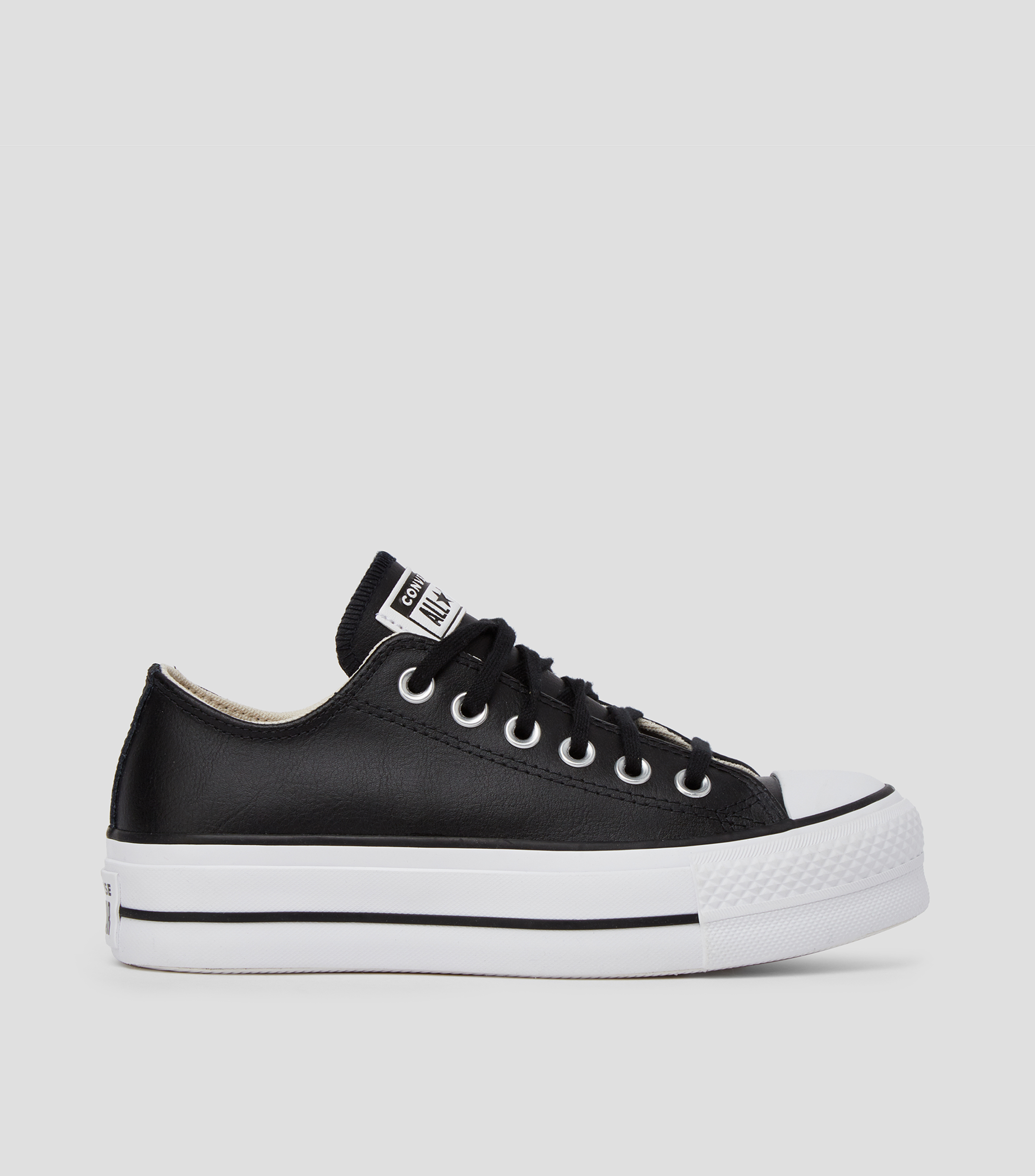 Converse: Tenis casuales con plataforma en piel color negro Mujer El Palacio de Hierro