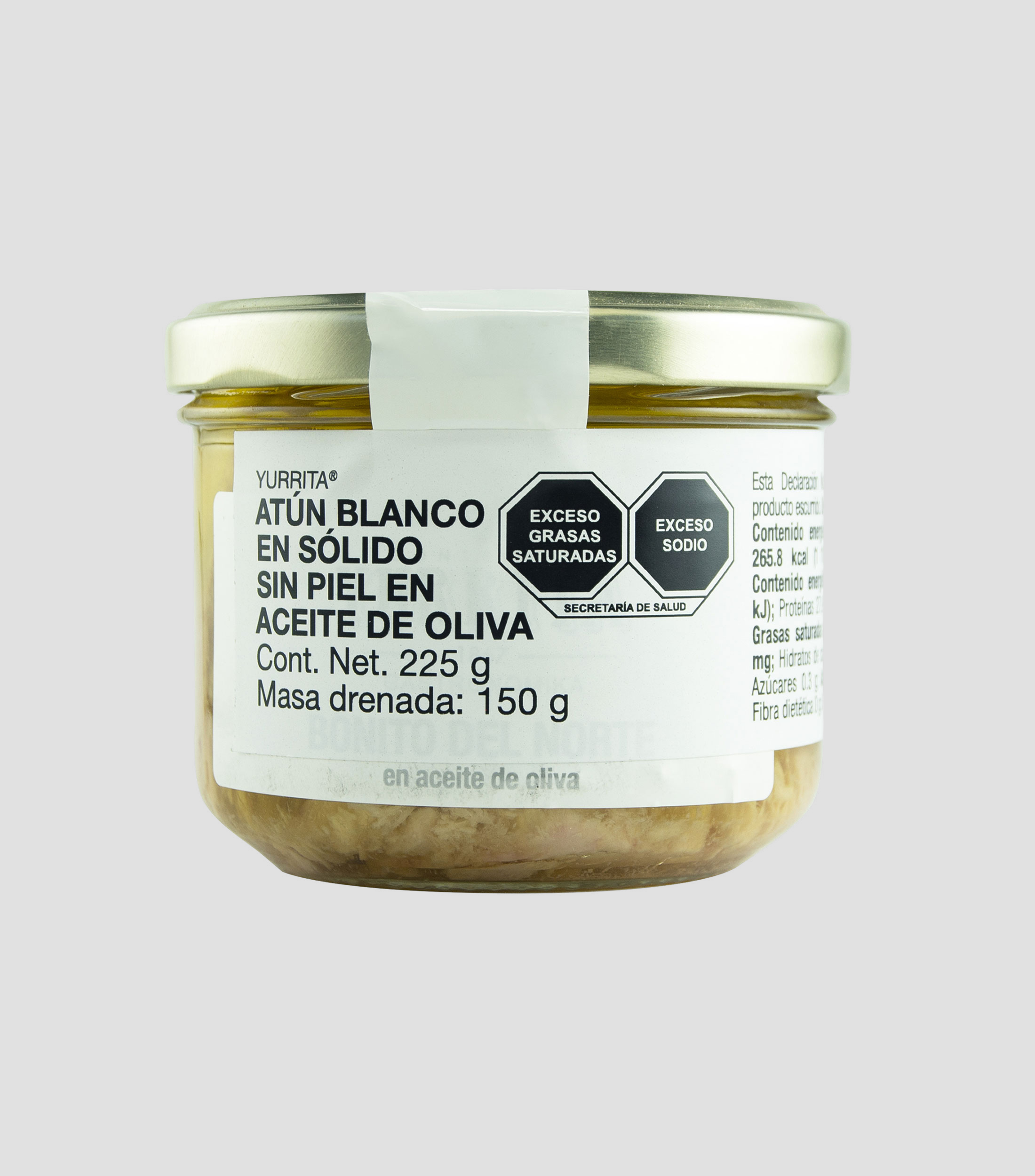 Atún blanco sin piel en aceite de oliva, 225 g