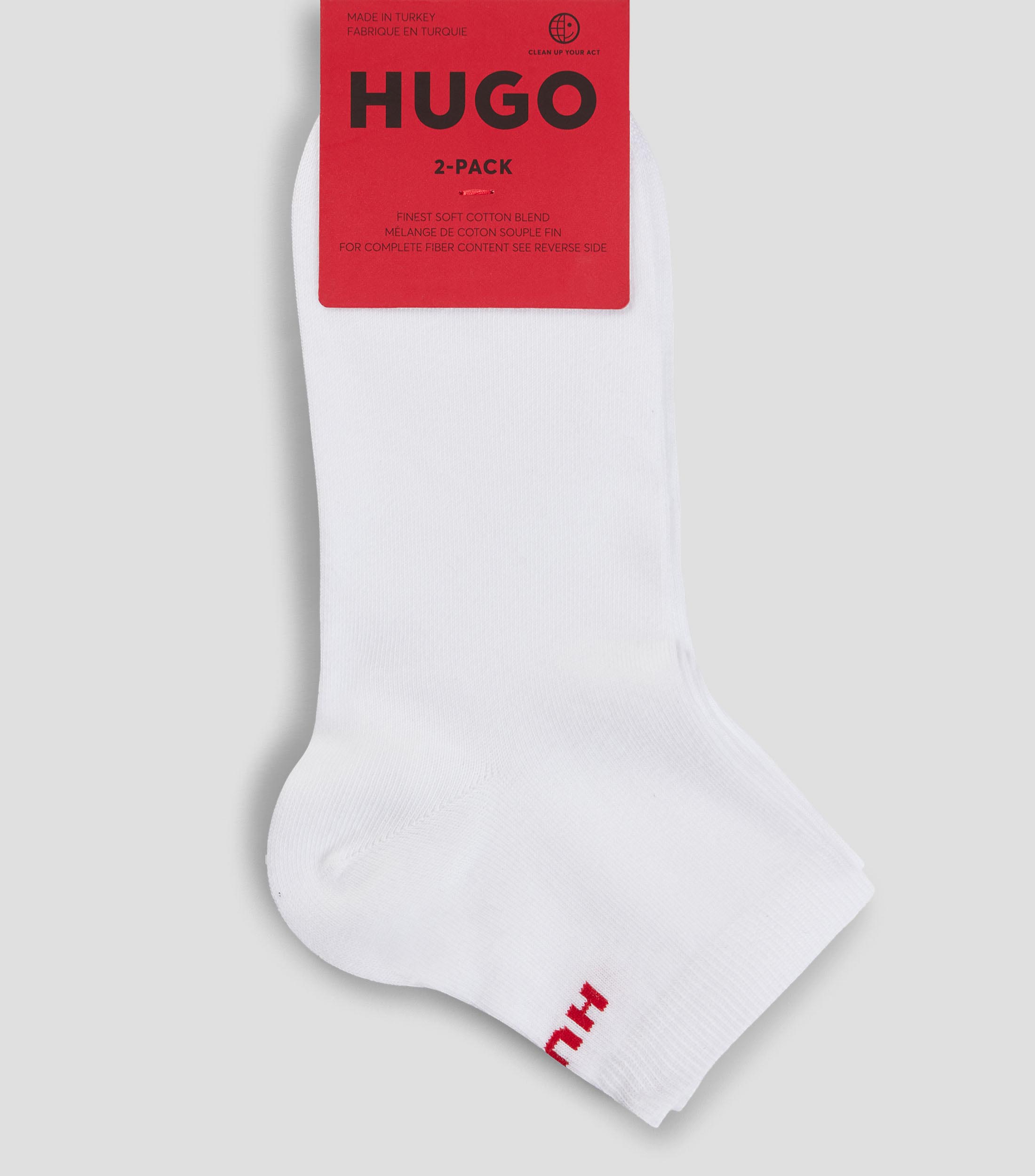 Paquete de dos pares de calcetines cortos de algodon Hombre