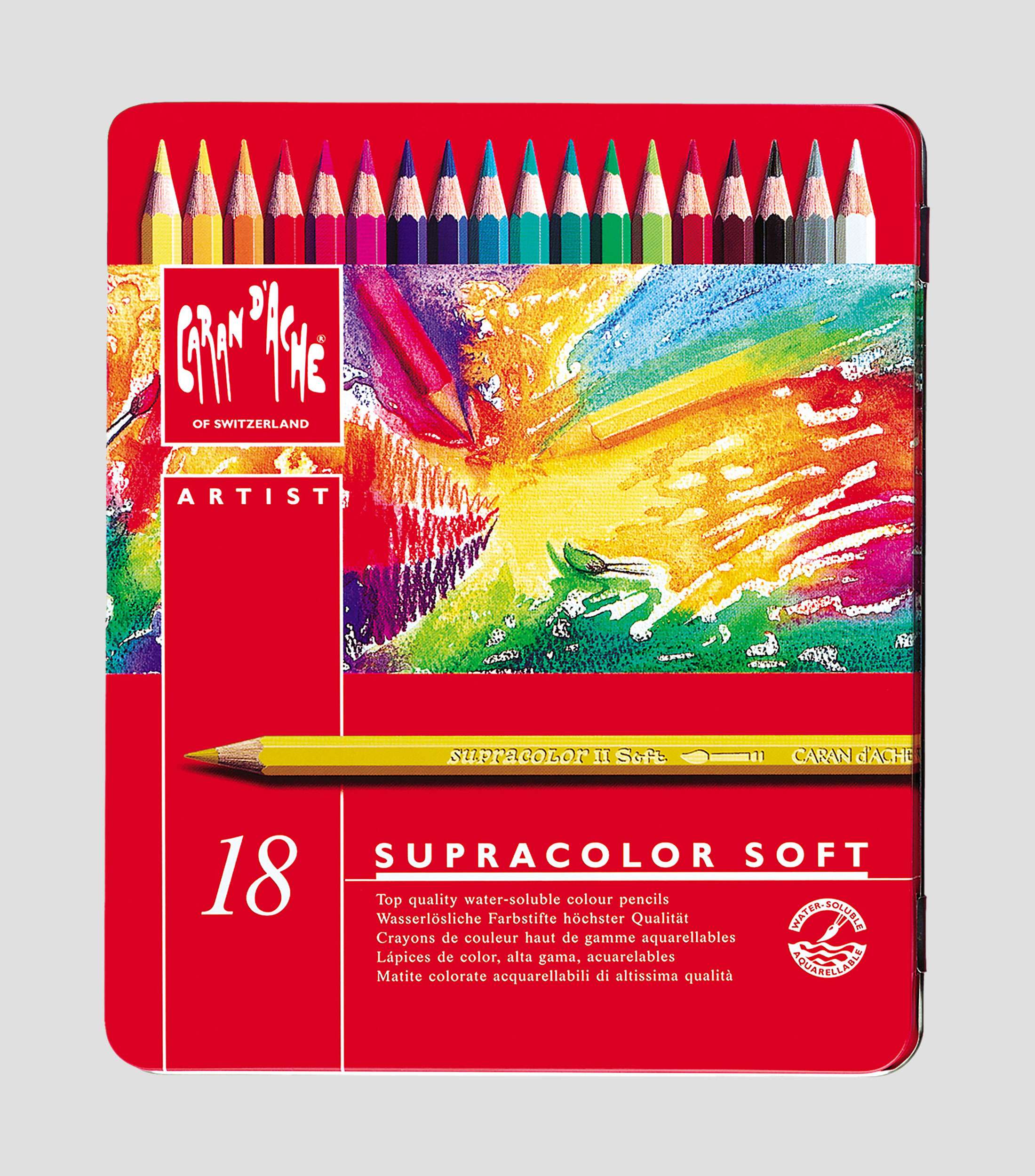Estuche de lápices de color 18 piezas acuarelables, Supracolor Soft