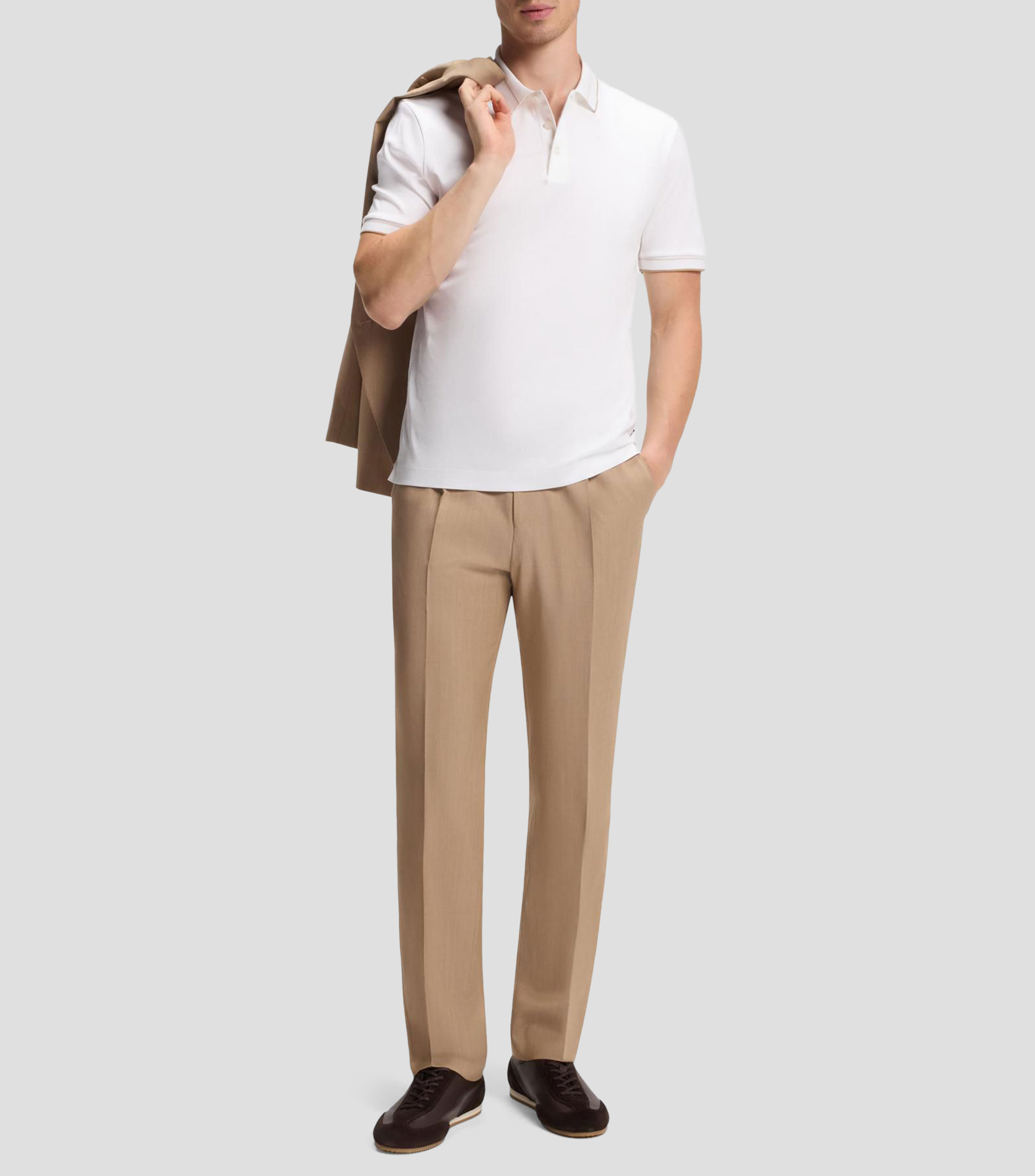 Player tipo polo slim de algodón mercerizado Hombre