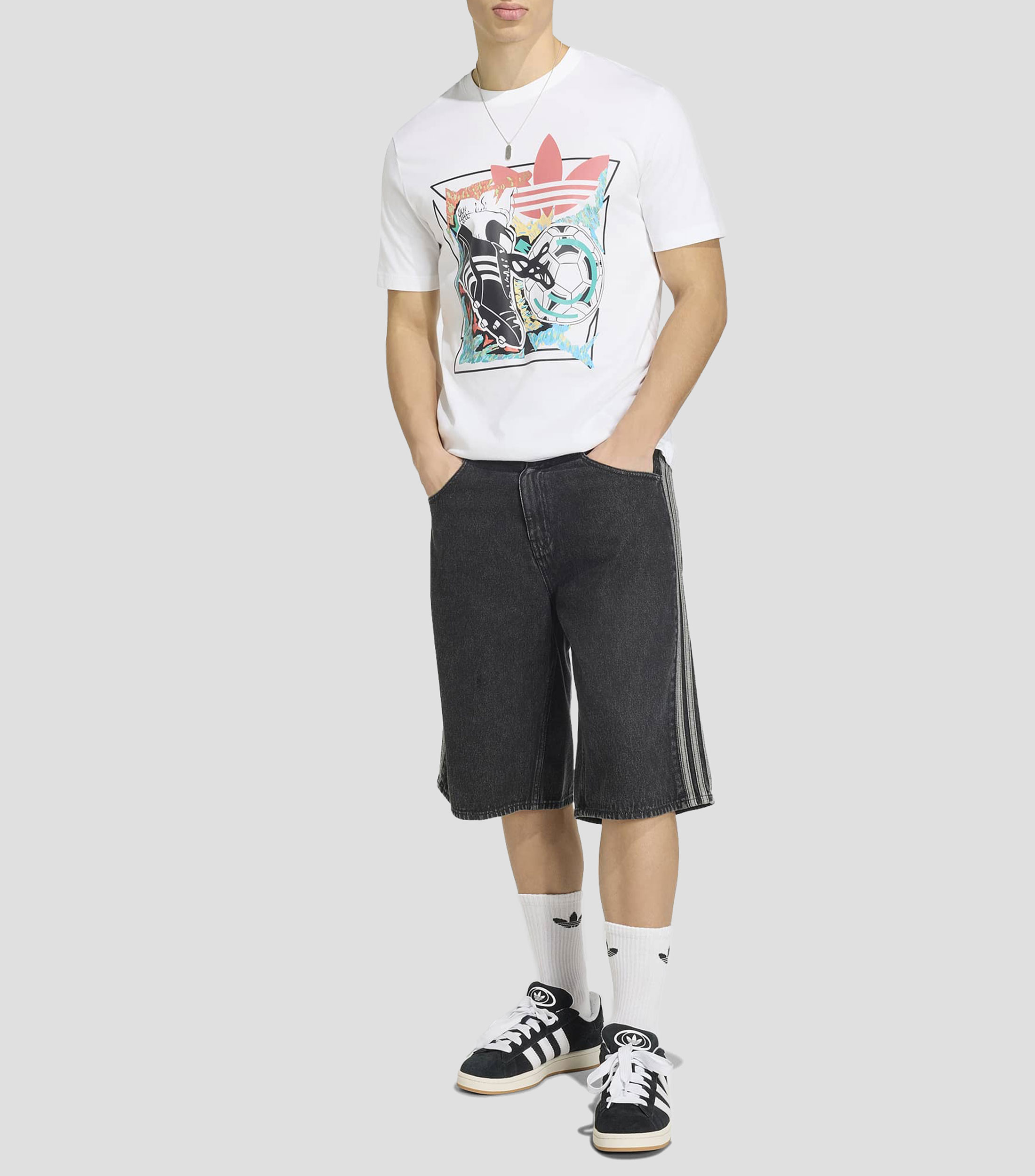 Playera cuello redondo manga corta con estampado Hombre