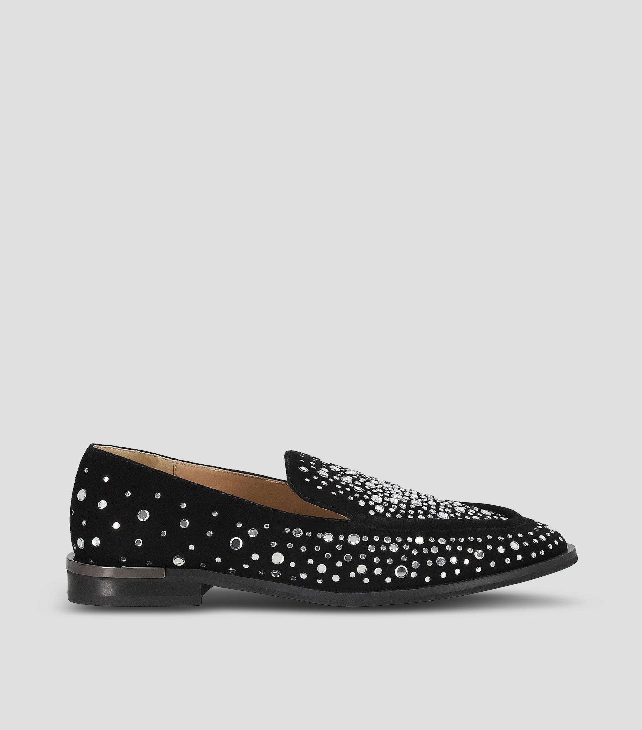 Mocasines en piel con pedrería Mujer