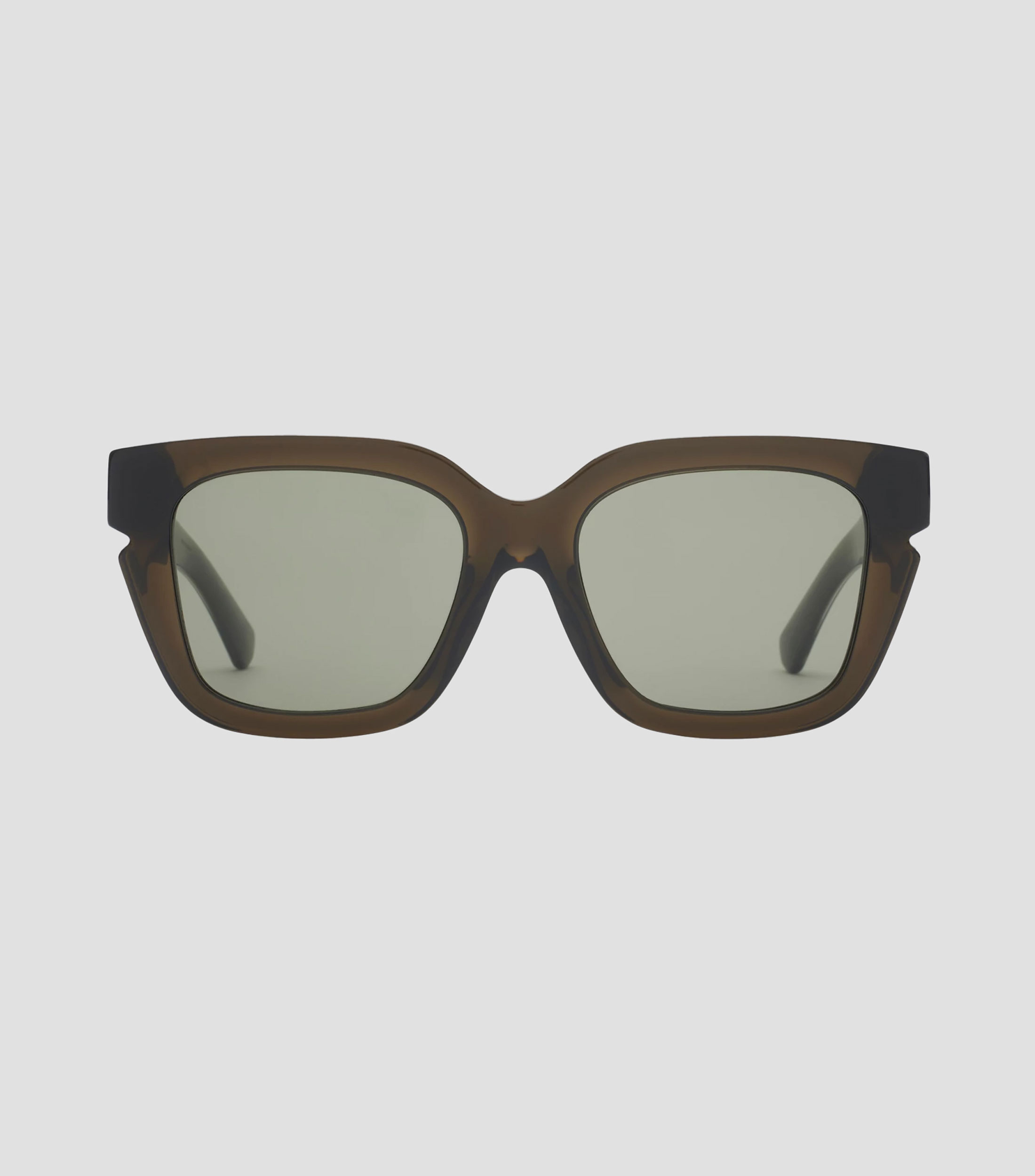 Lentes de sol cuadrados Inlaid Check caqui Mujer