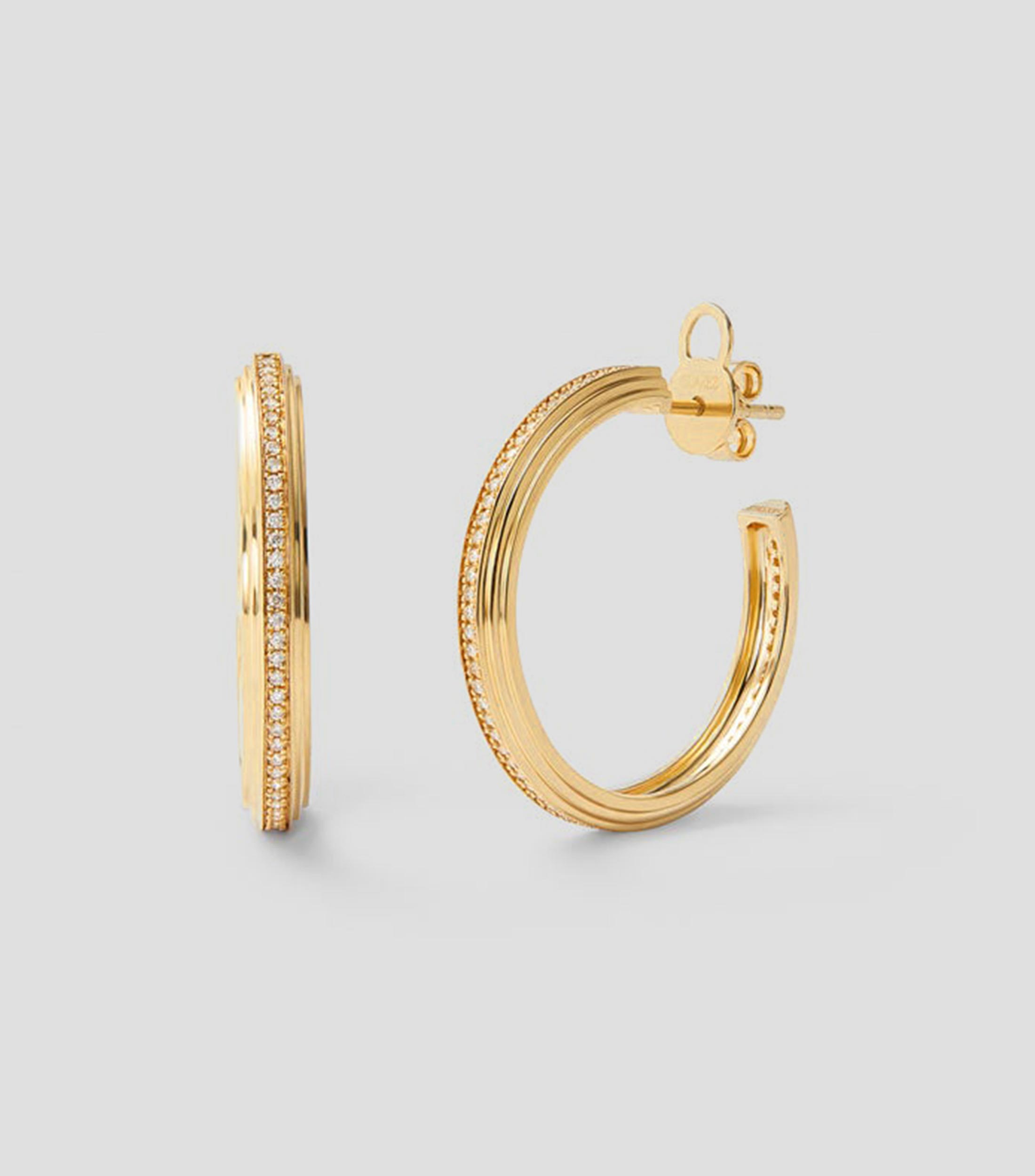 Pendientes en Oro de 18 Kilates con Diamantes Mujer
