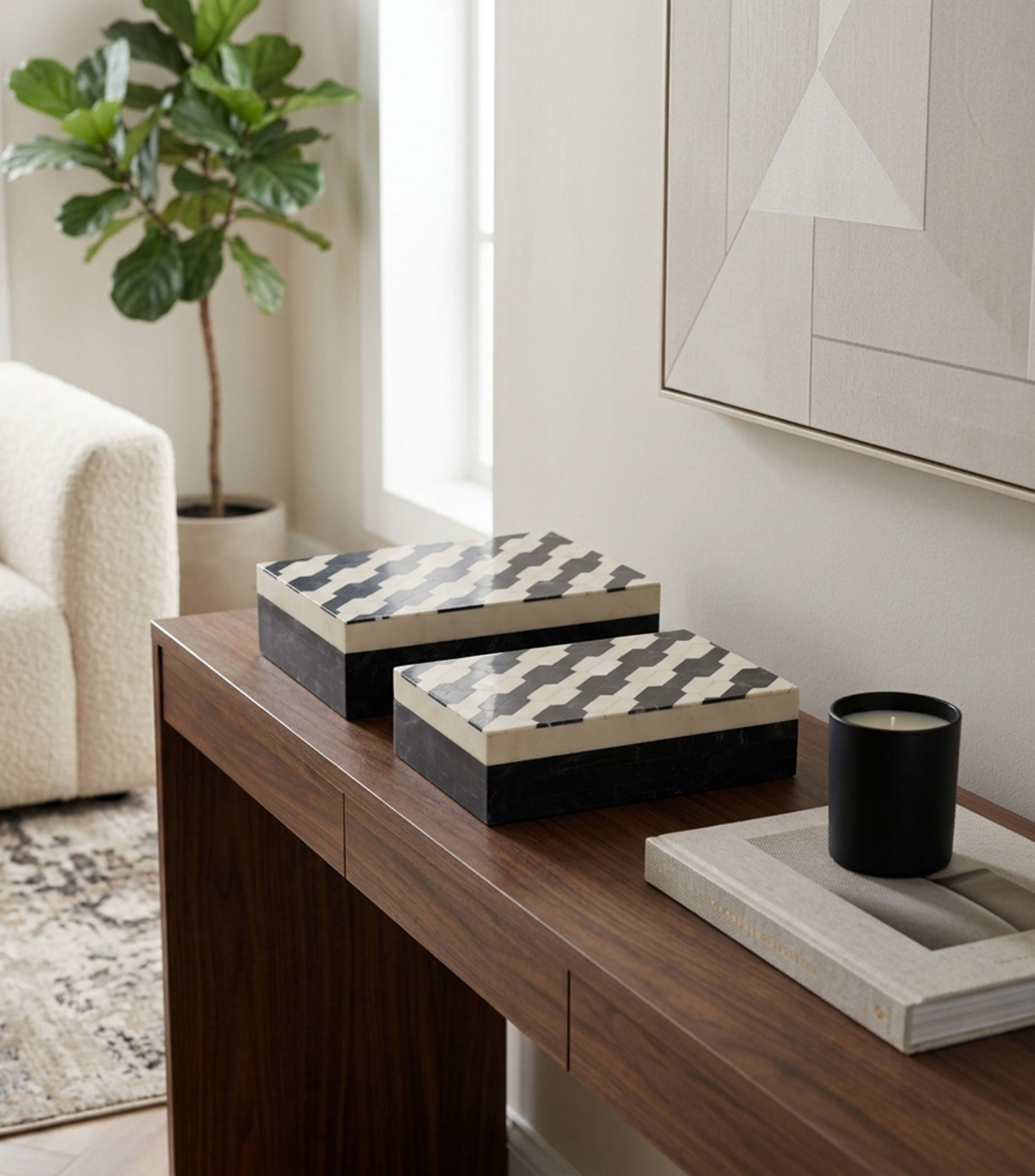 Set 2 Cajas Decorativas en Resina