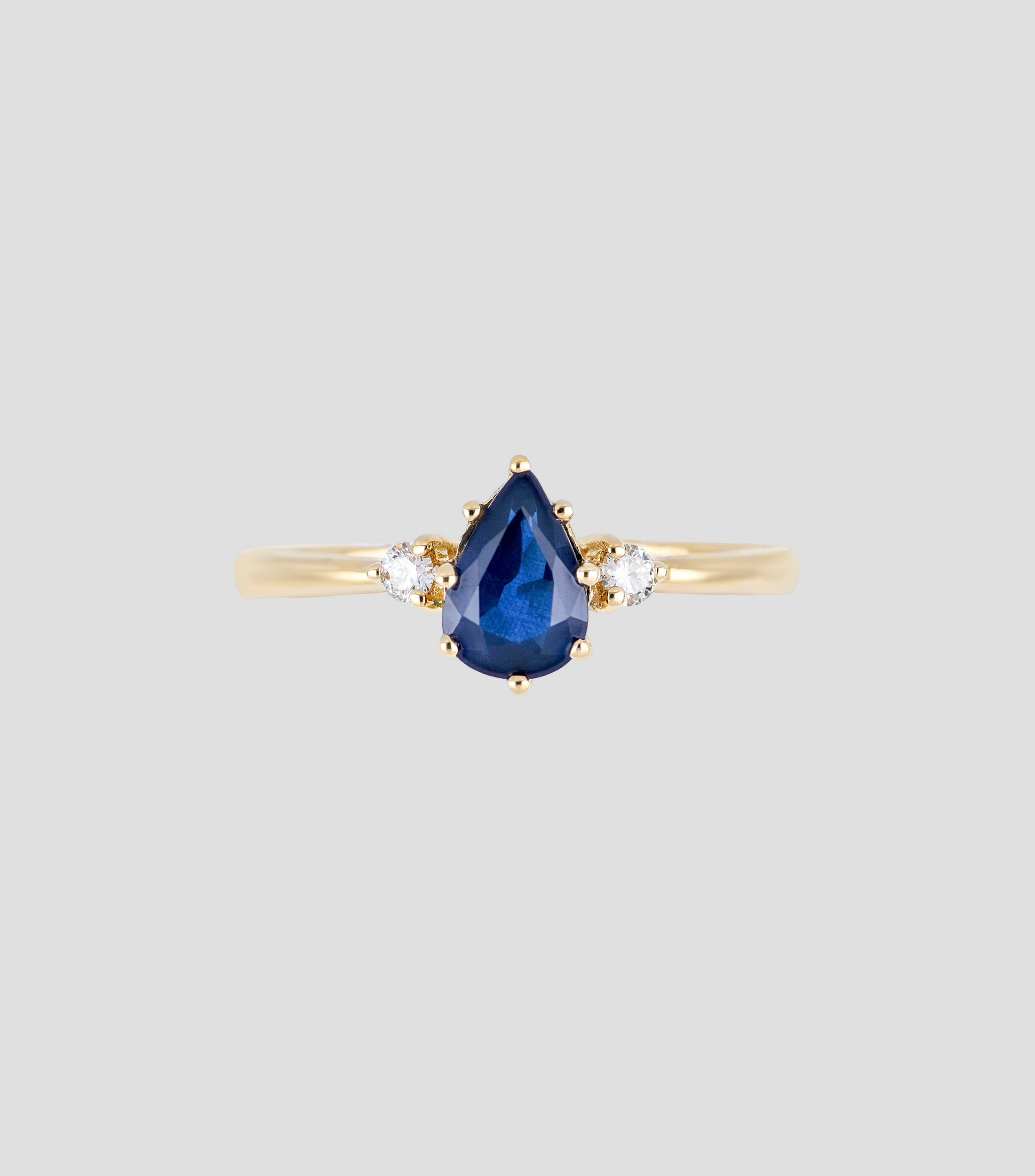 Anillo en oro 18 Kts con zafiro y diamantes Mujer