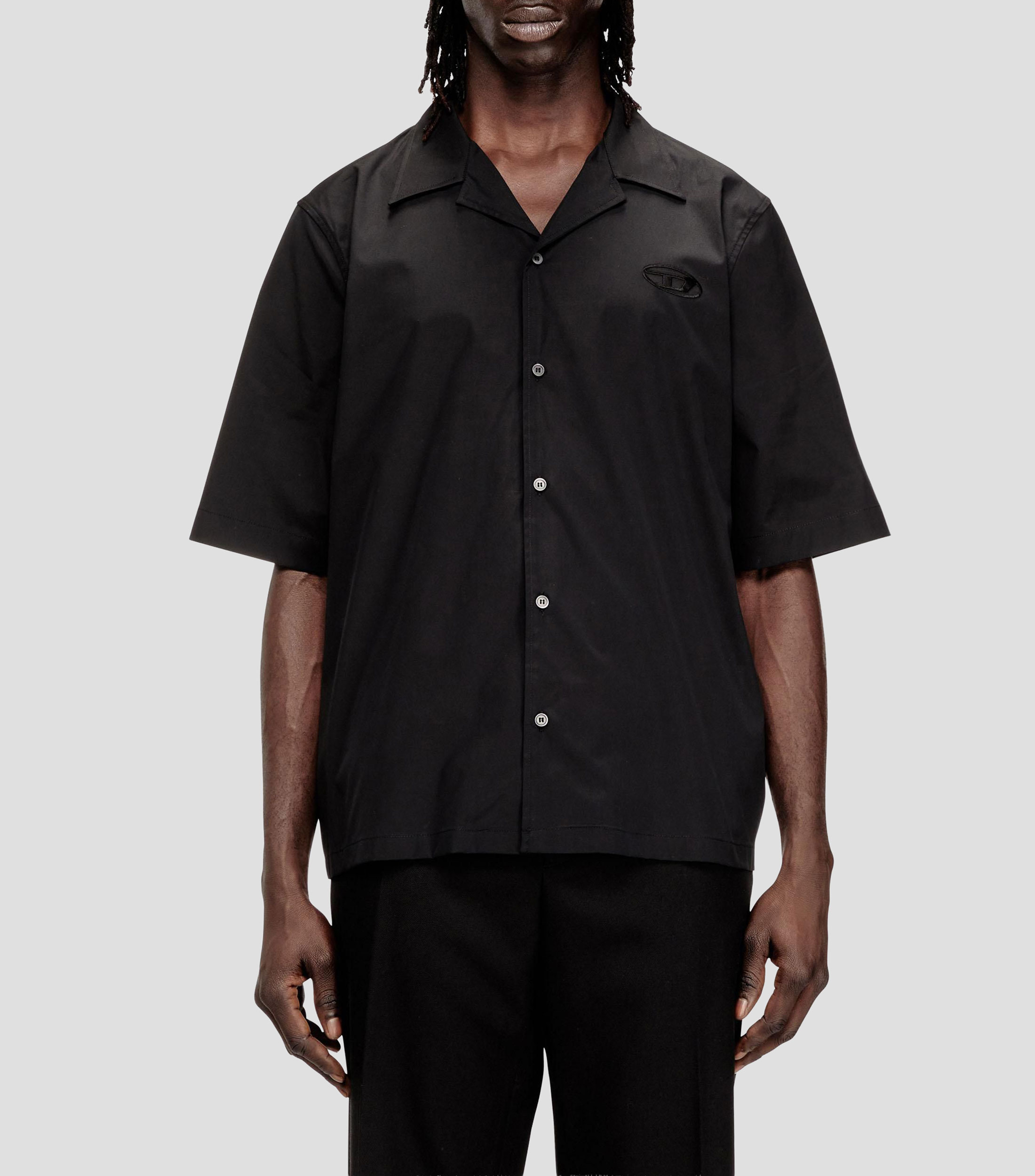 Camisa lisa manga corta Hombre