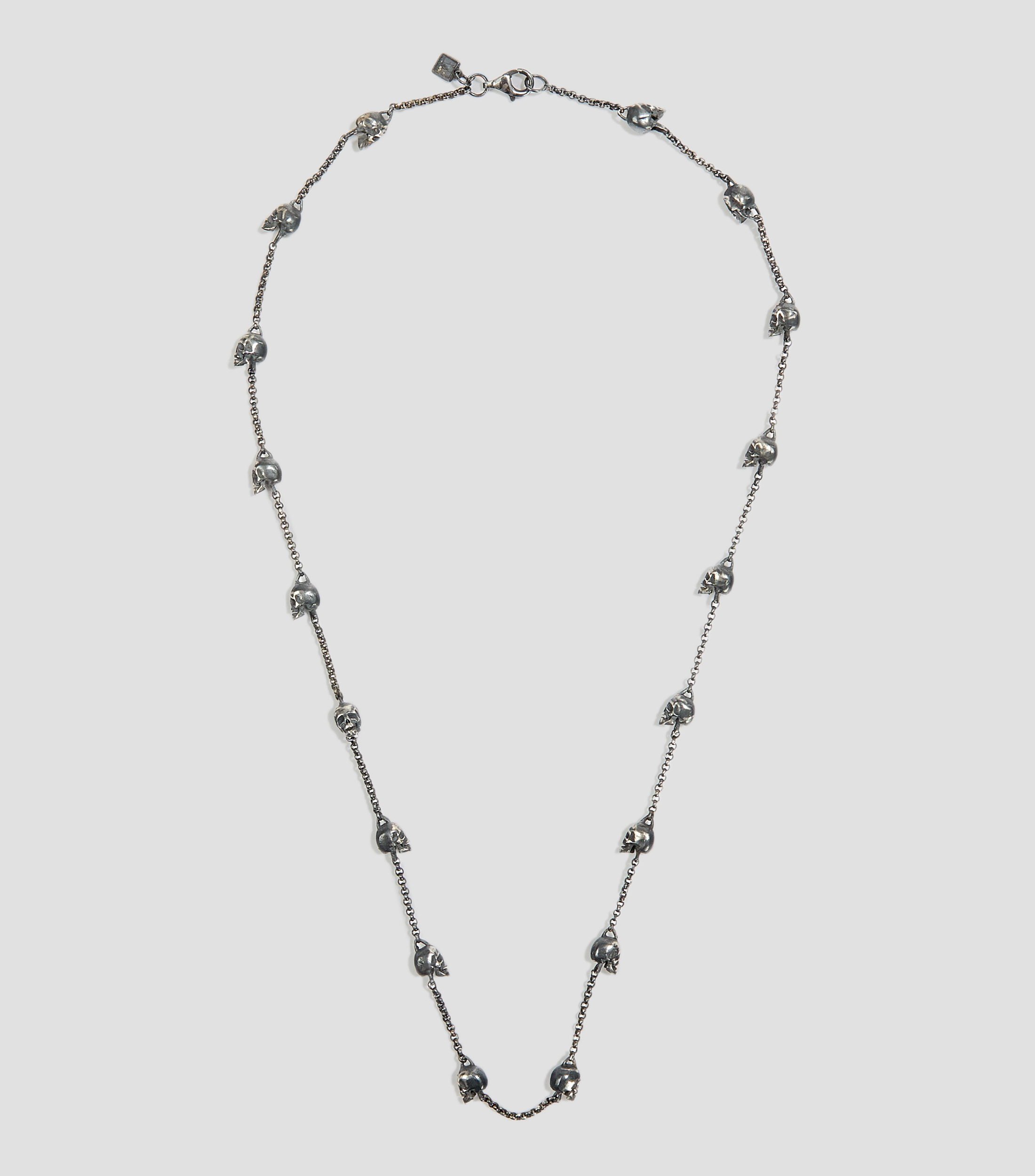 Collar Calaveras en plata .925 Hombre