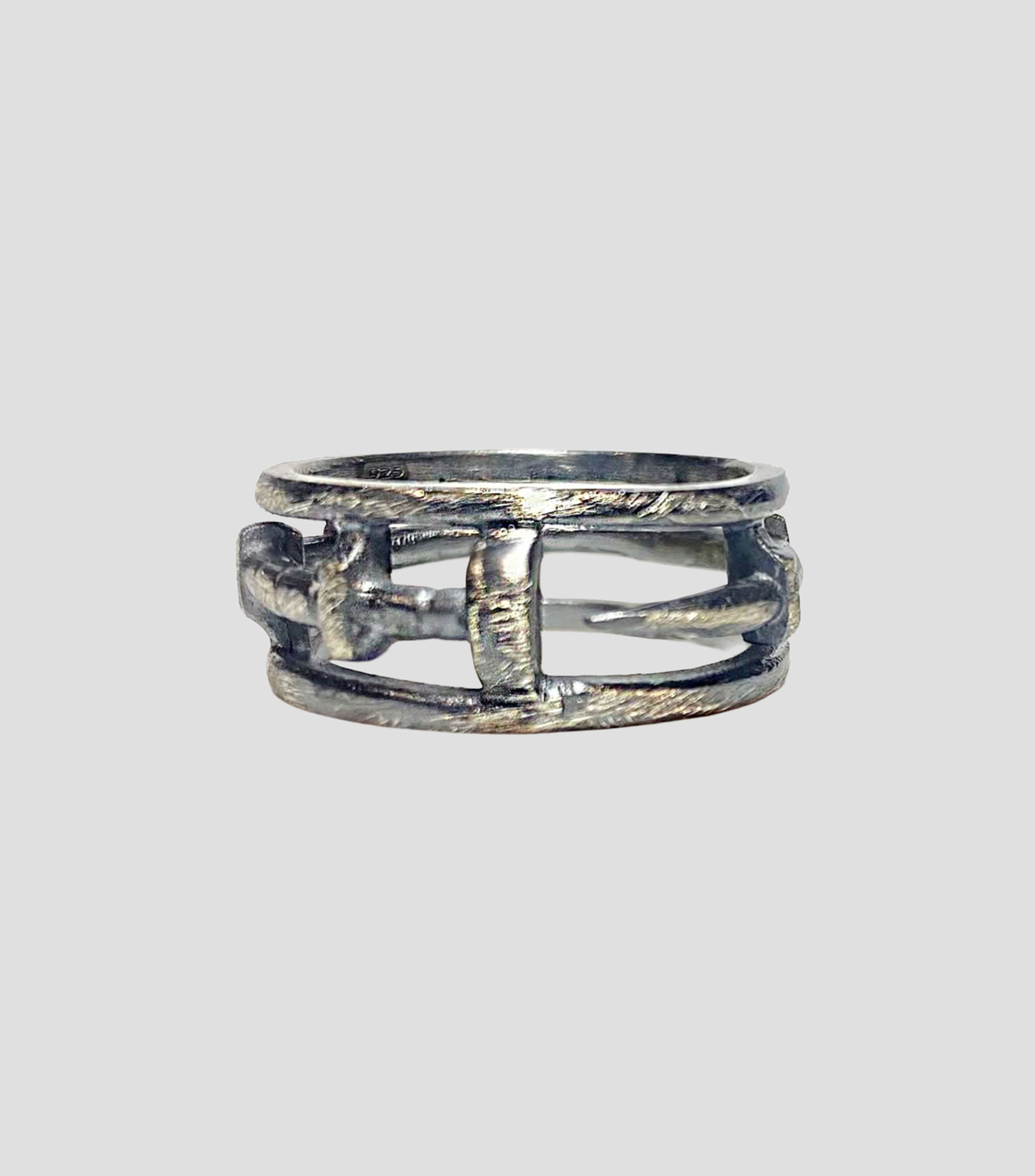 Anillo en plata .925 clavo forja Hombre