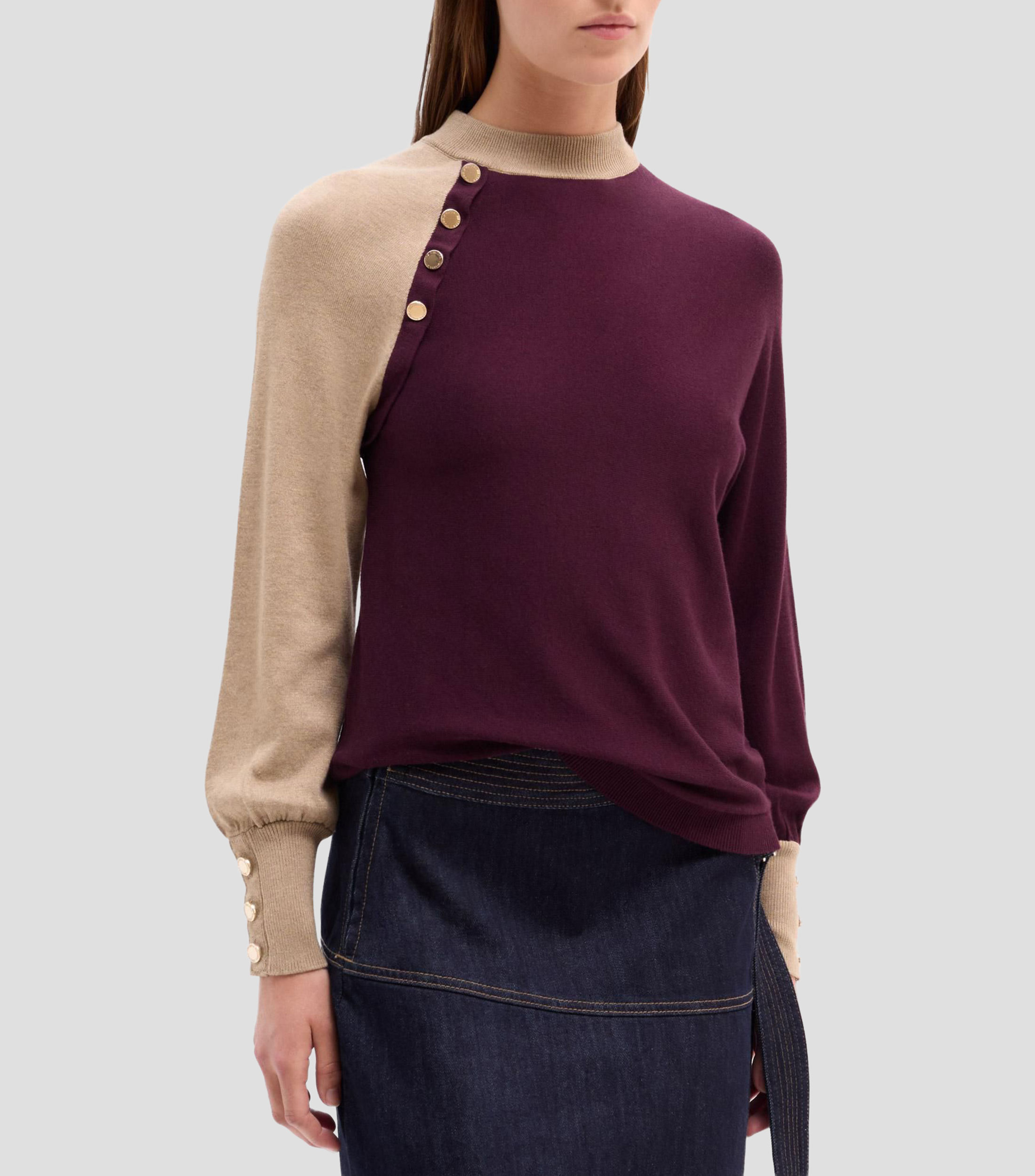 Suéter cuello perkins Mujer