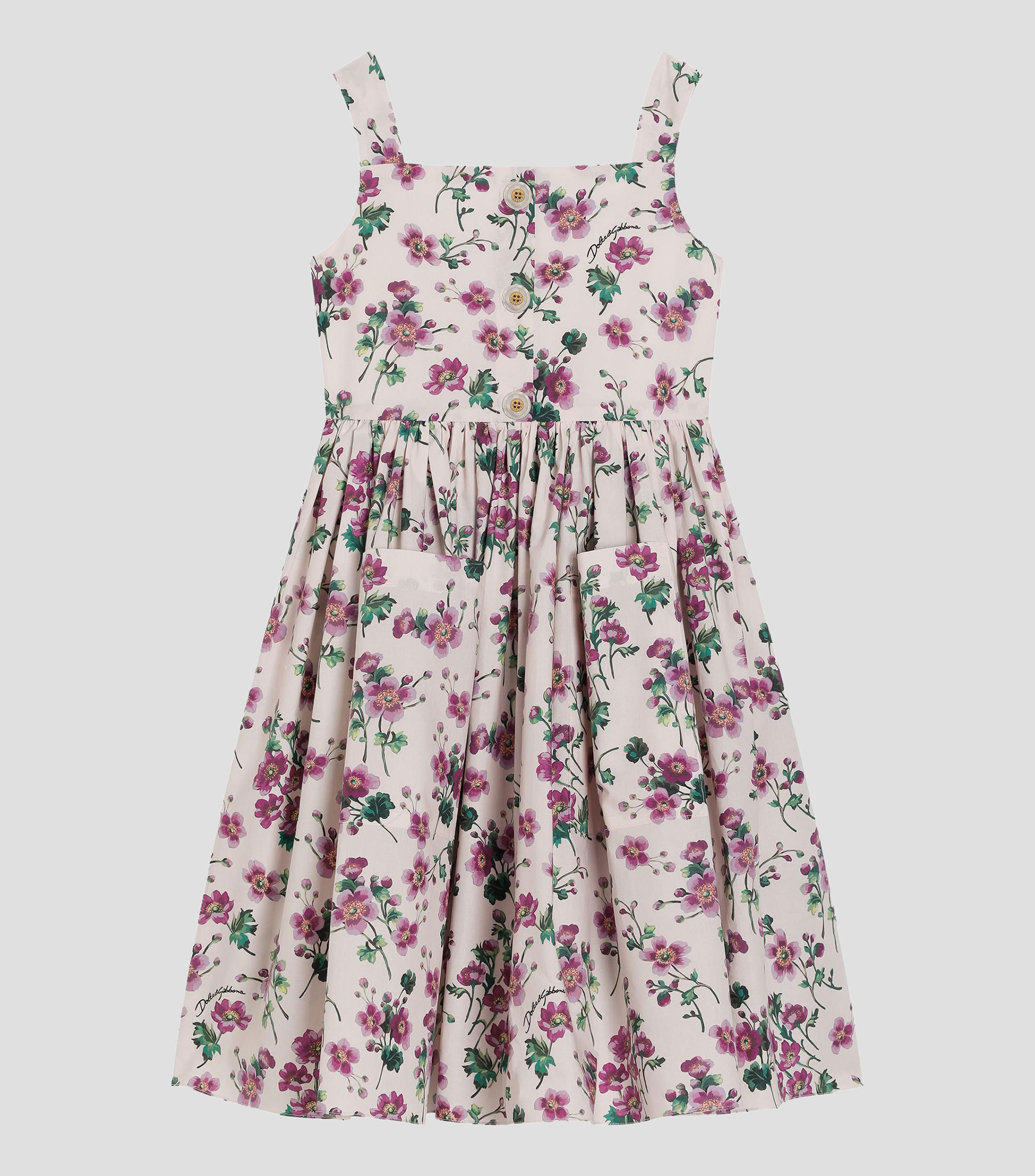 Vestido midi estampado de violetas Niña