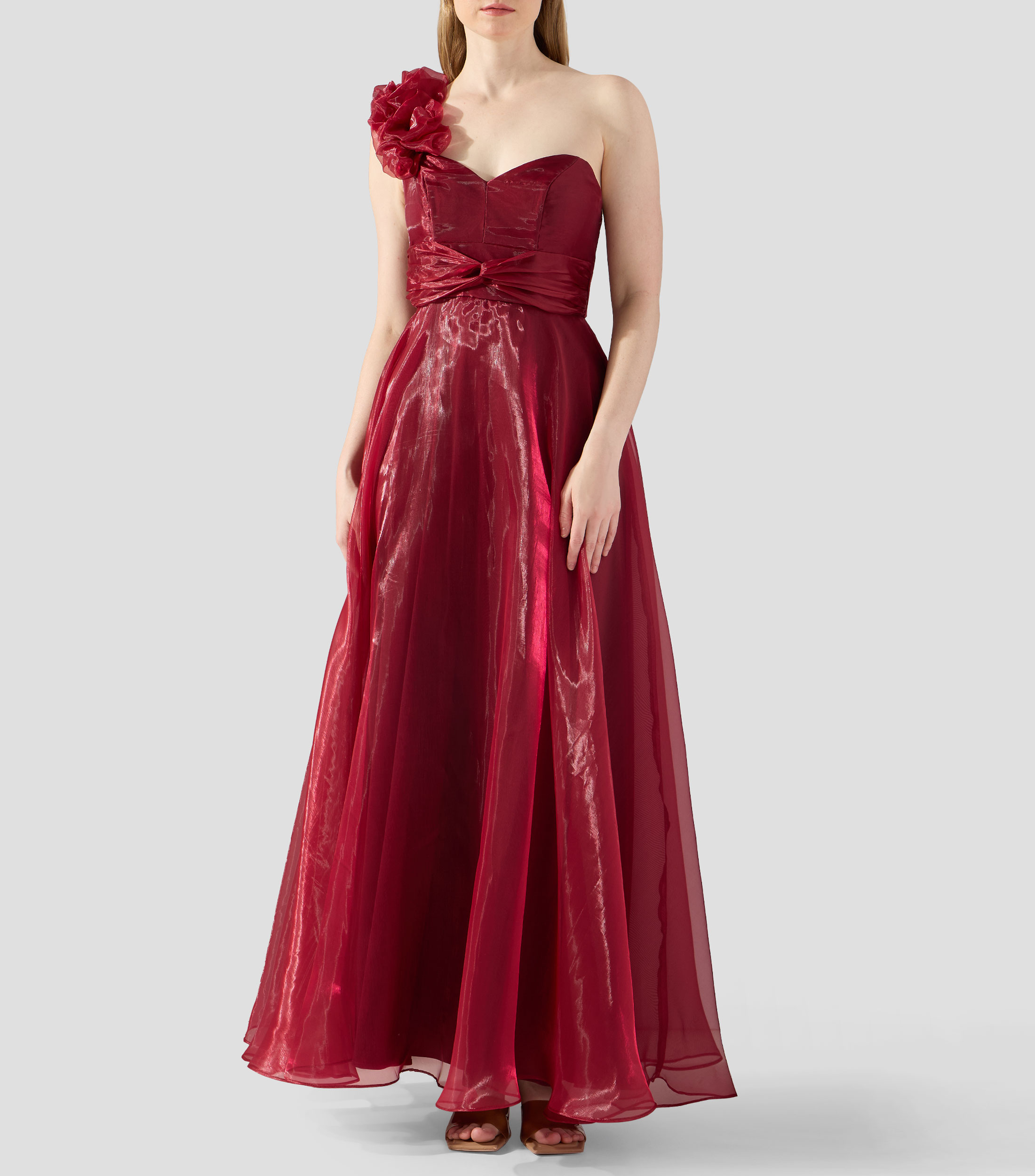 Vestido de fiesta largo liso Mujer