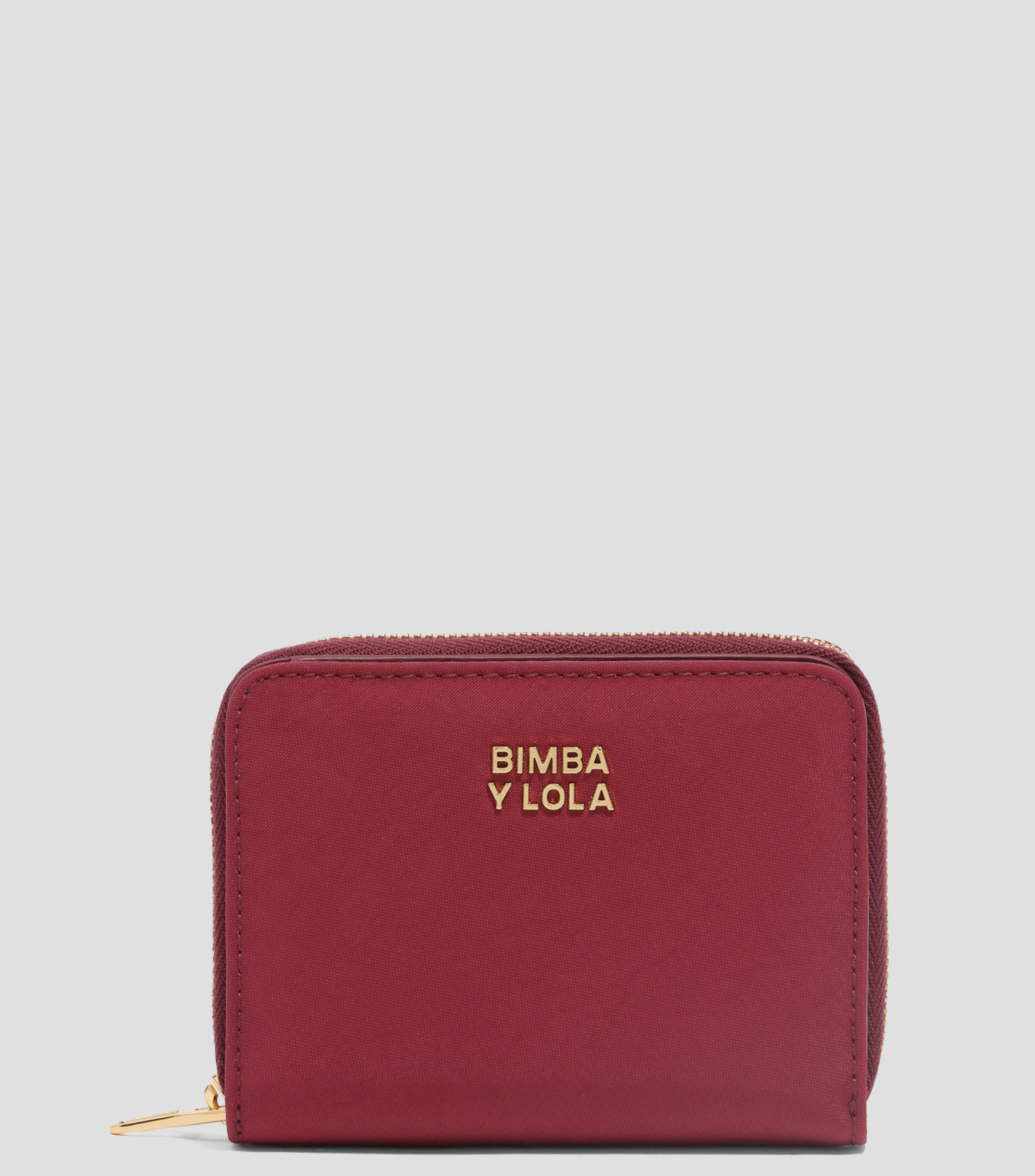 Cartera con solapa nylon burdeos Mujer