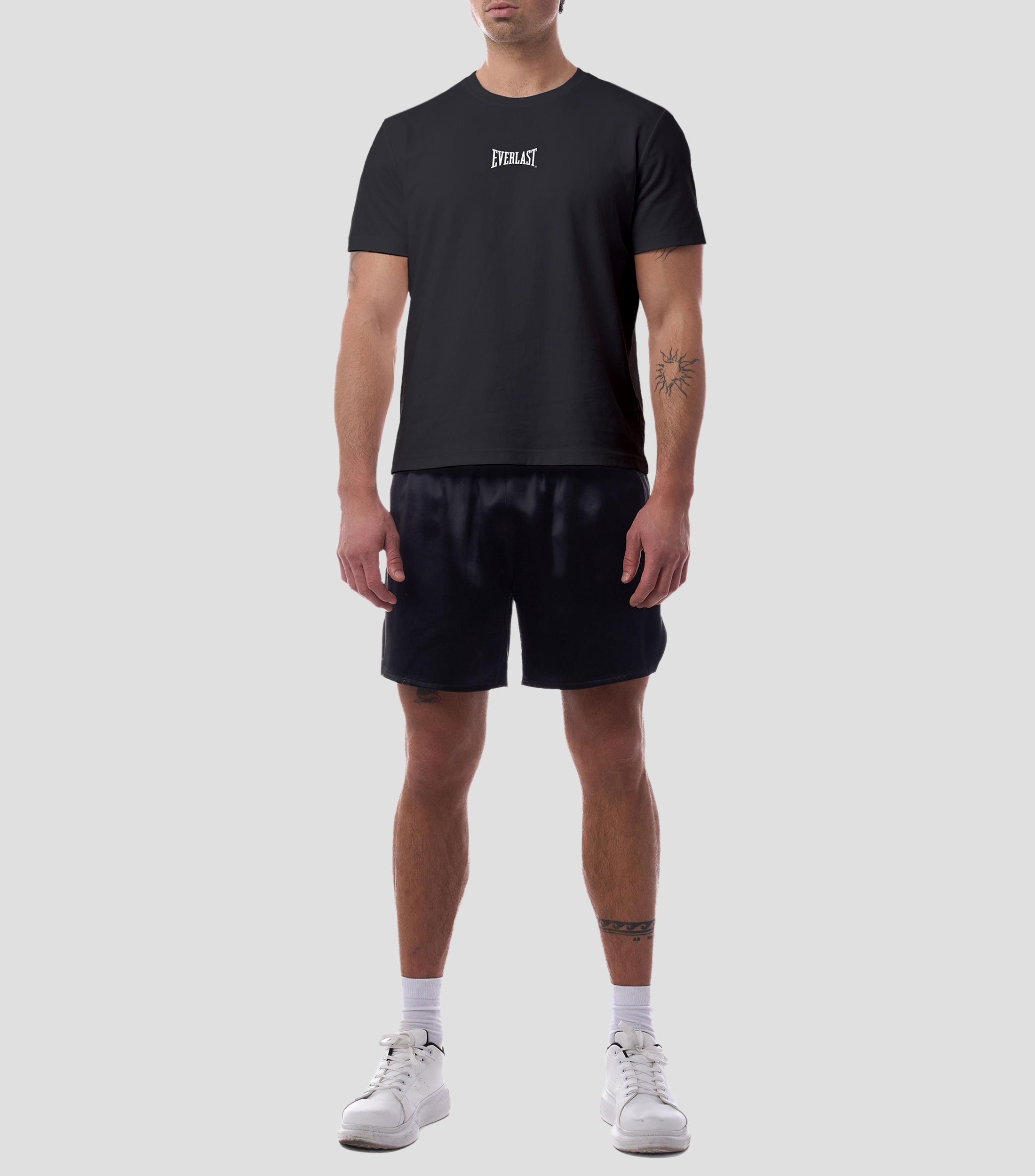 Playera para entrenamiento de cuello redondo y manga corta con lisa Hombre