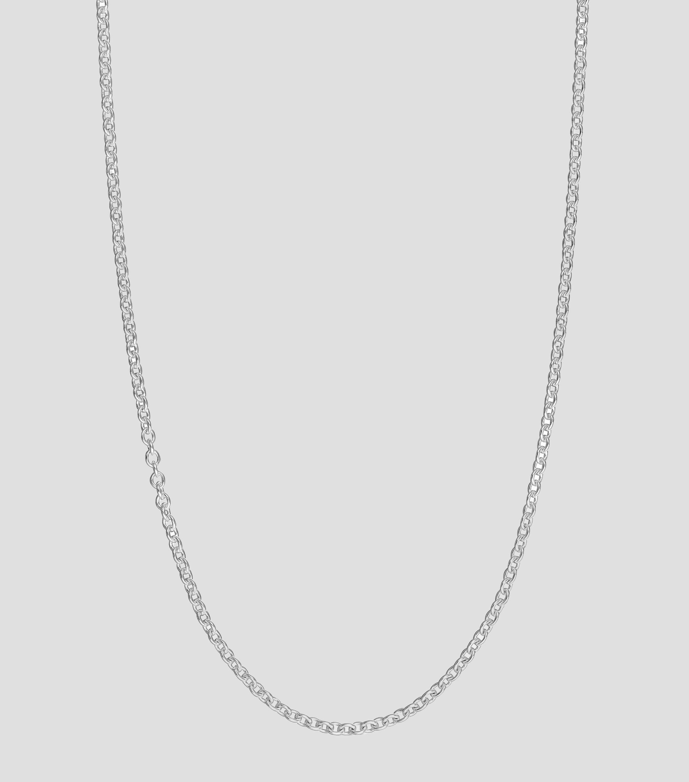 Cadena eslabonada en plata Mujer