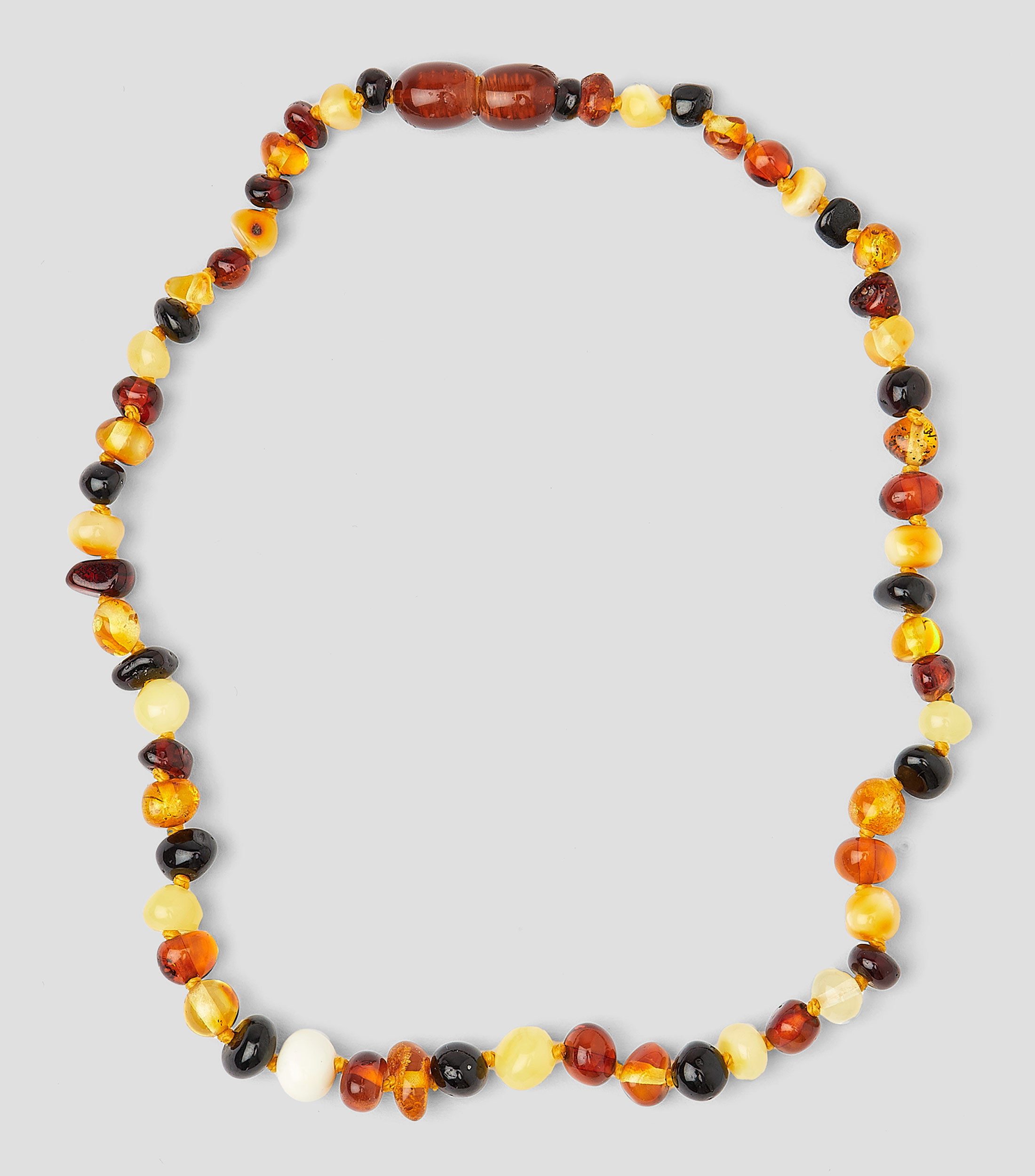 Collar de tres tonos con ámbar Bebés