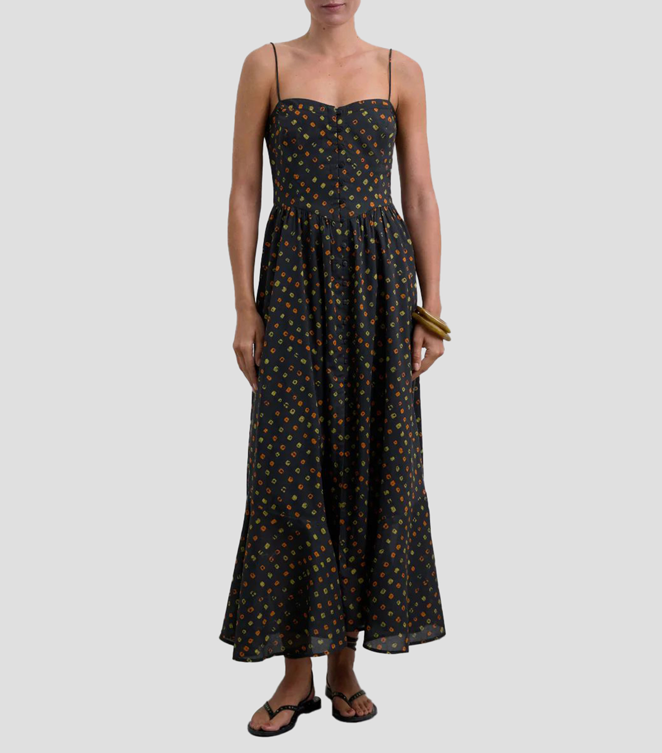 Vestido largo estampado Mujer