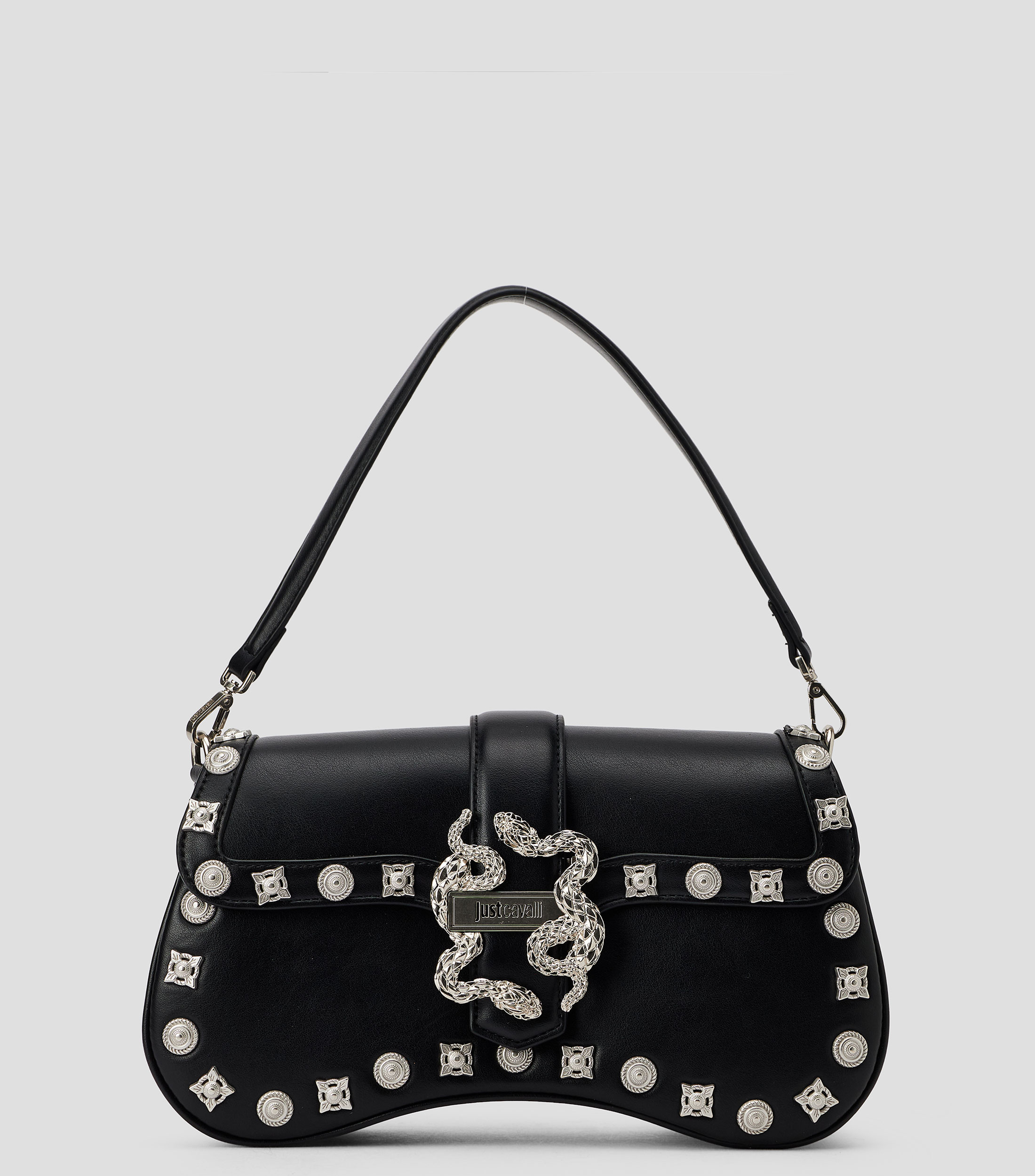 Bolsa shoulder negra remaches Mujer