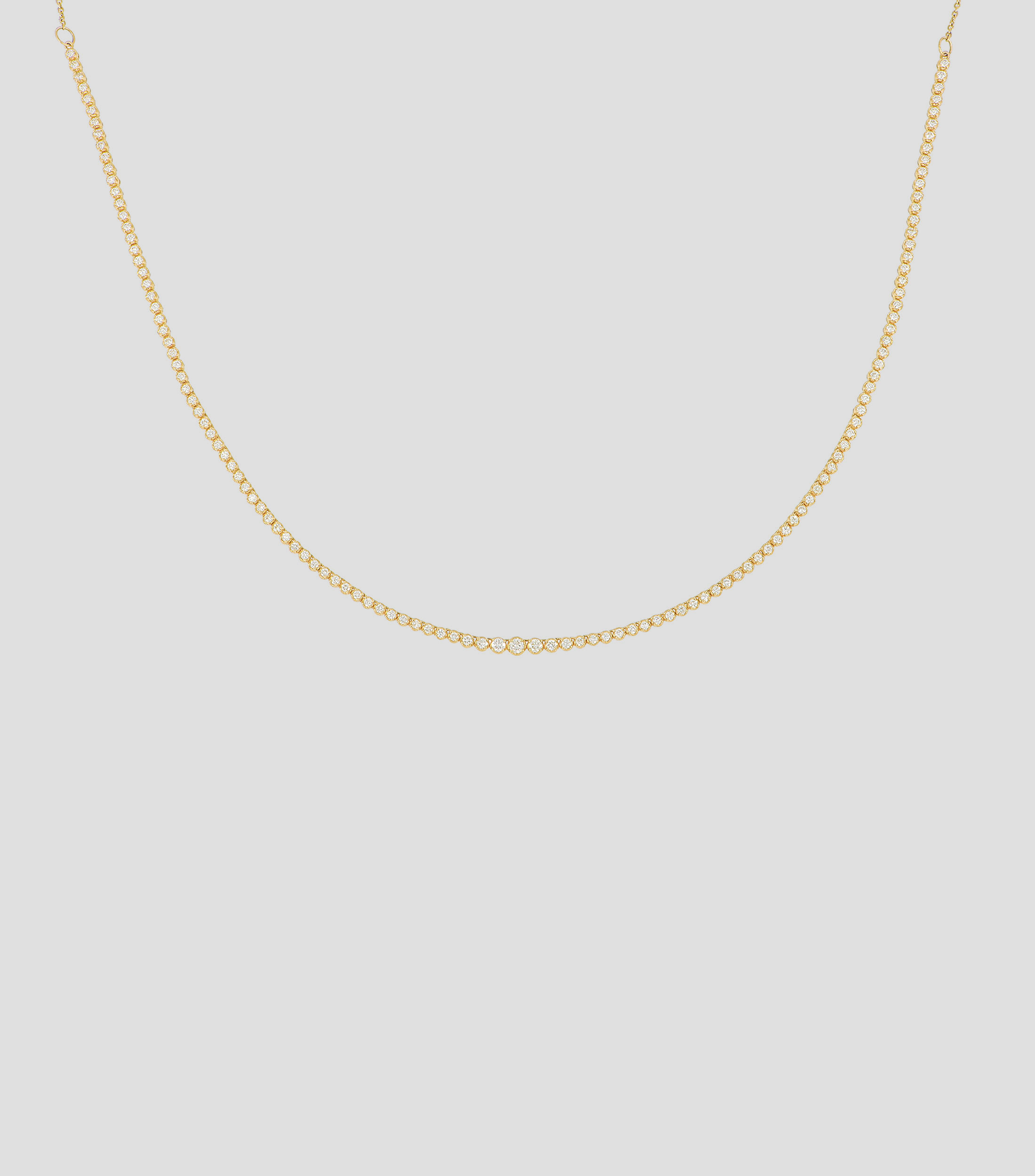 Gargantilla en oro amarillo de 14 kilates con diamantes Mujer