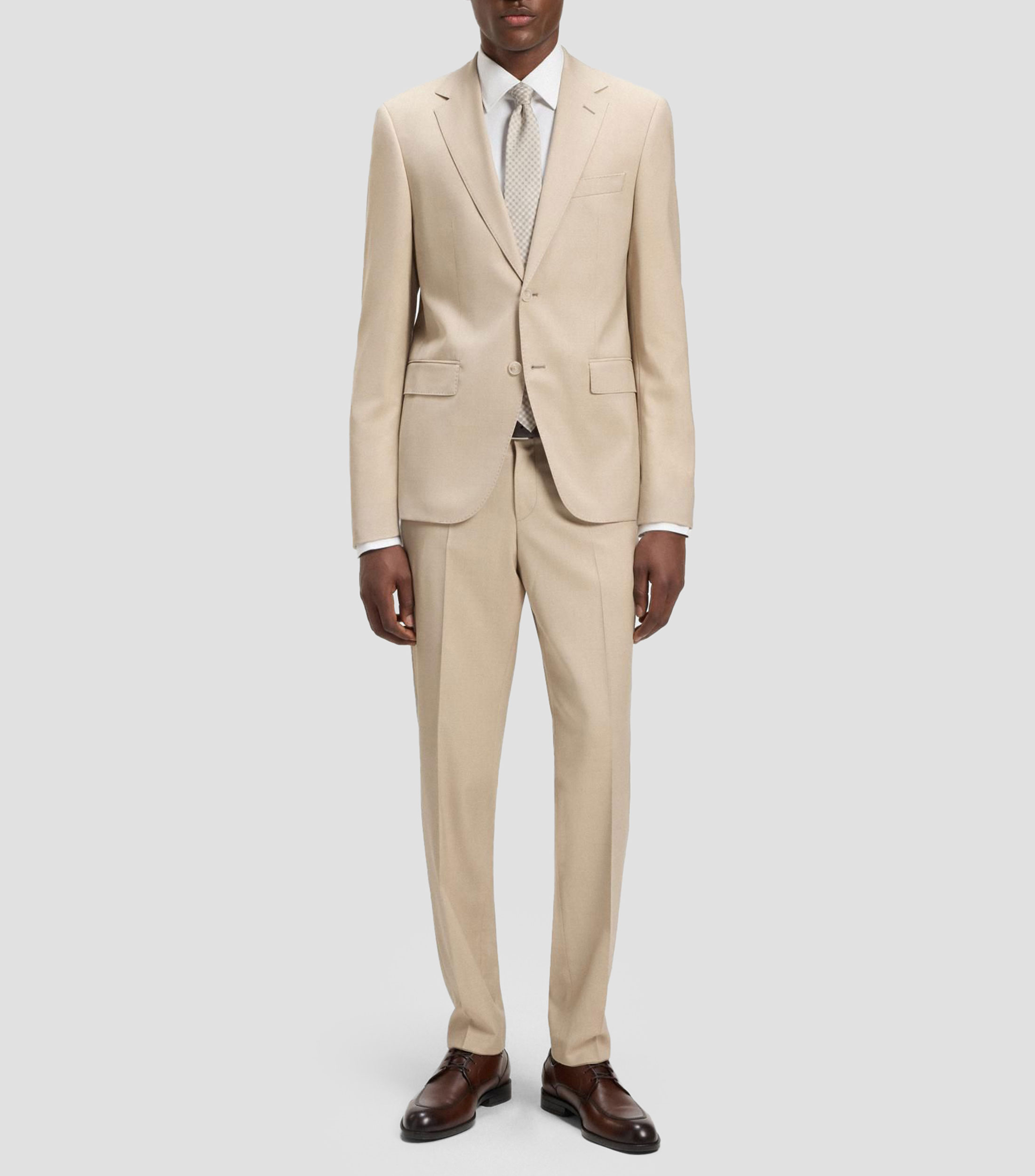 Camisa regular fit de popelín de algodón elástico de planchado fácil Hombre